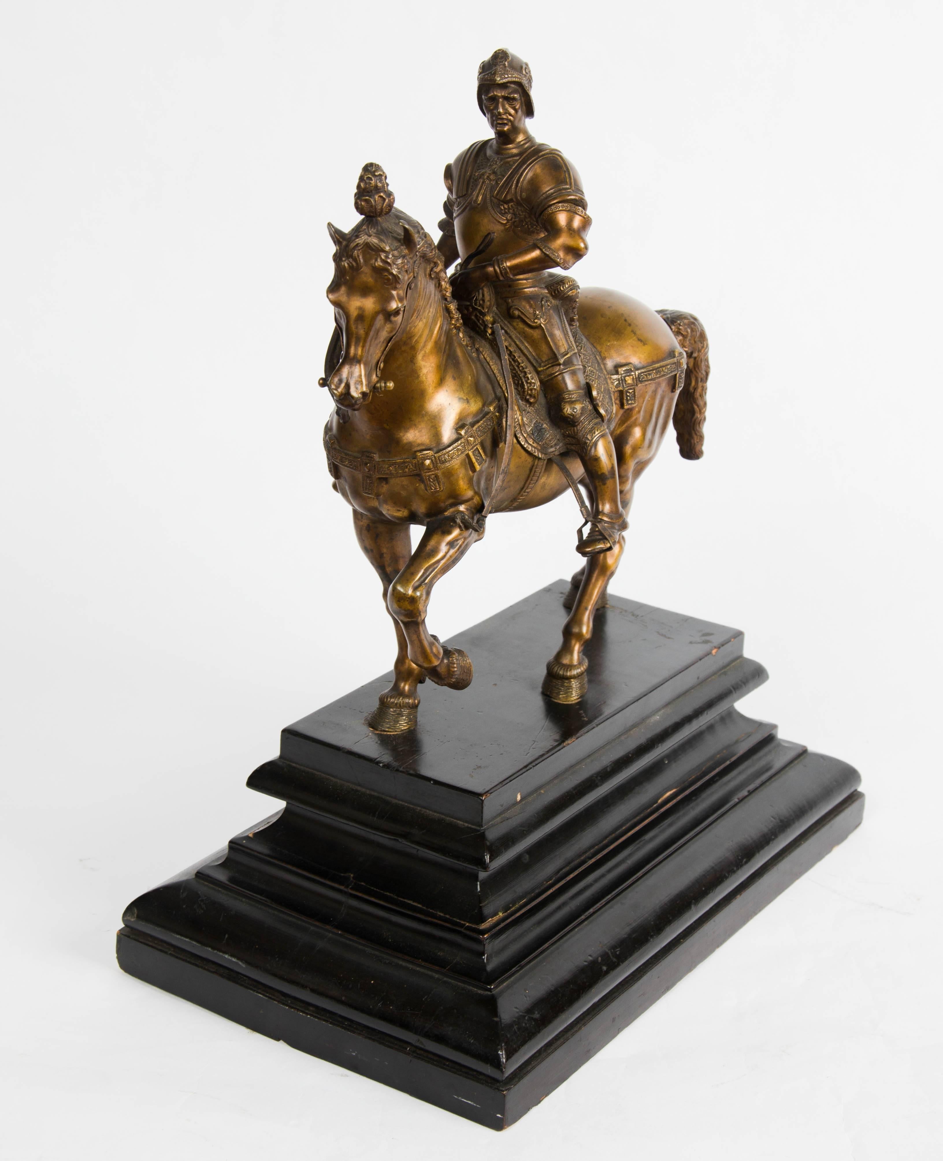 Moulage étude de Bartolomeo Colleoni en bronze doré du XIXe siècle