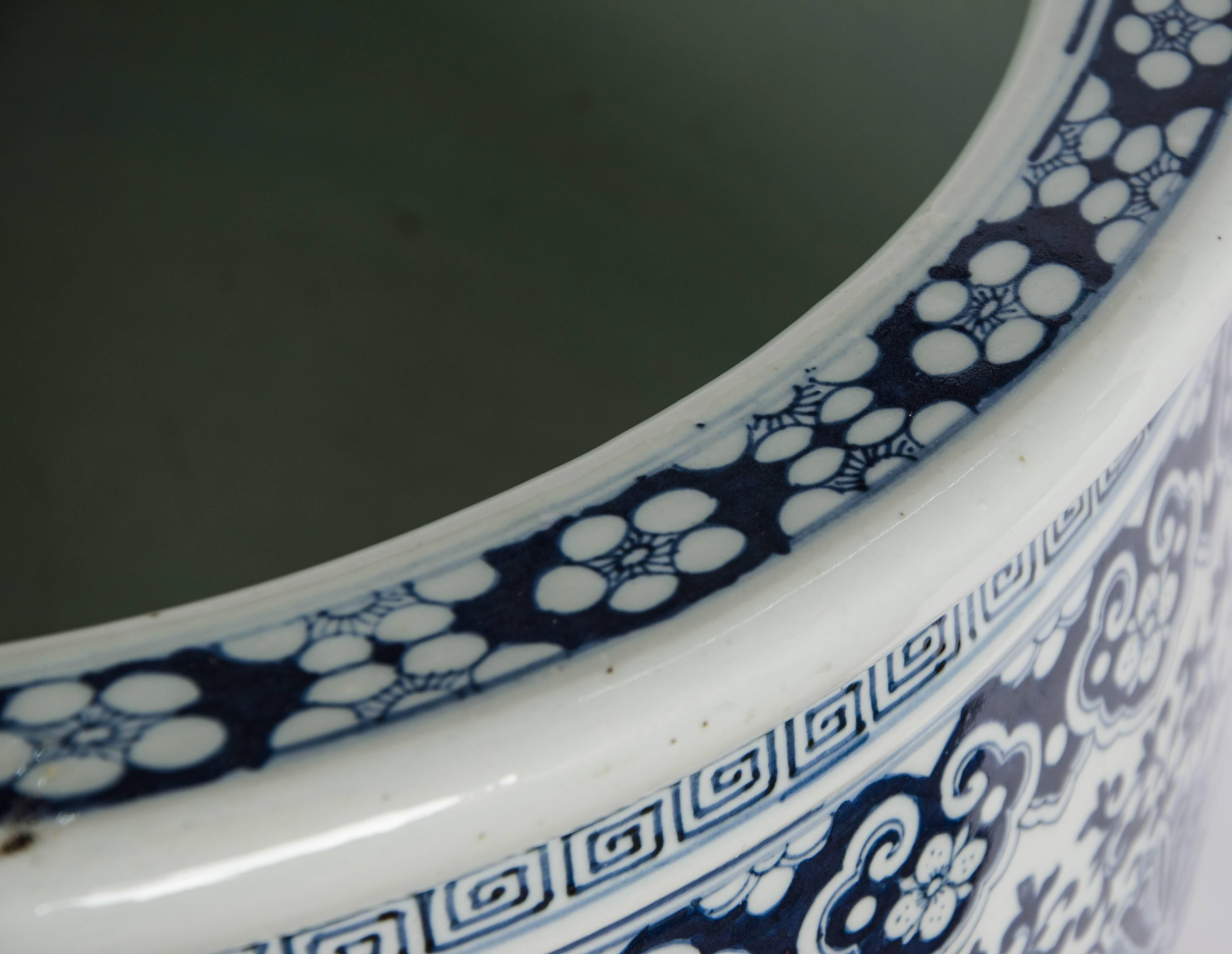 Late 19th Century 19th Century Chinese Blue and White Jardiniere