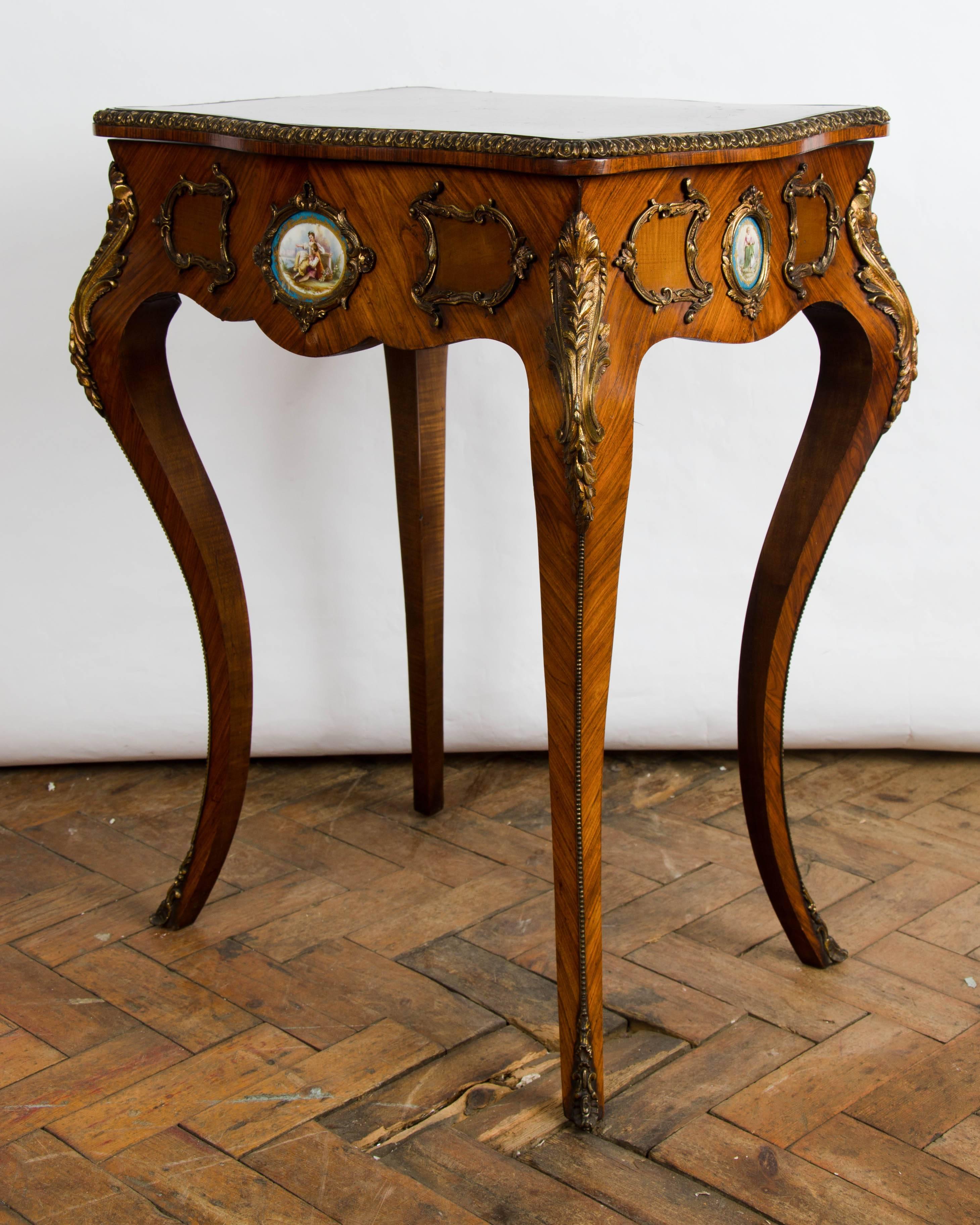 Marquetry 19th Century Louis XV Style Side Table For Sale