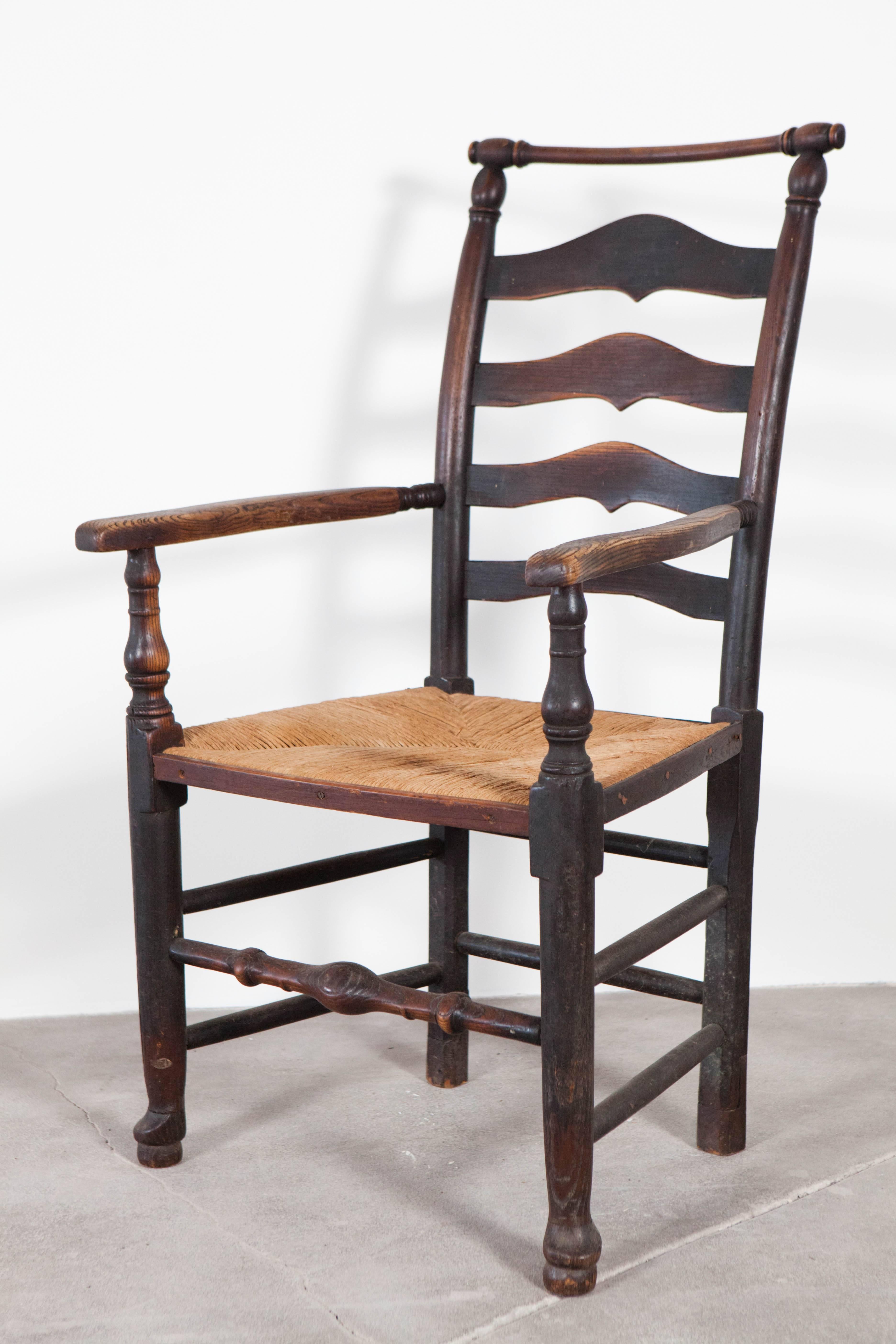 Set of Eight Early 19th Century Ladderback Dining Chairs 2