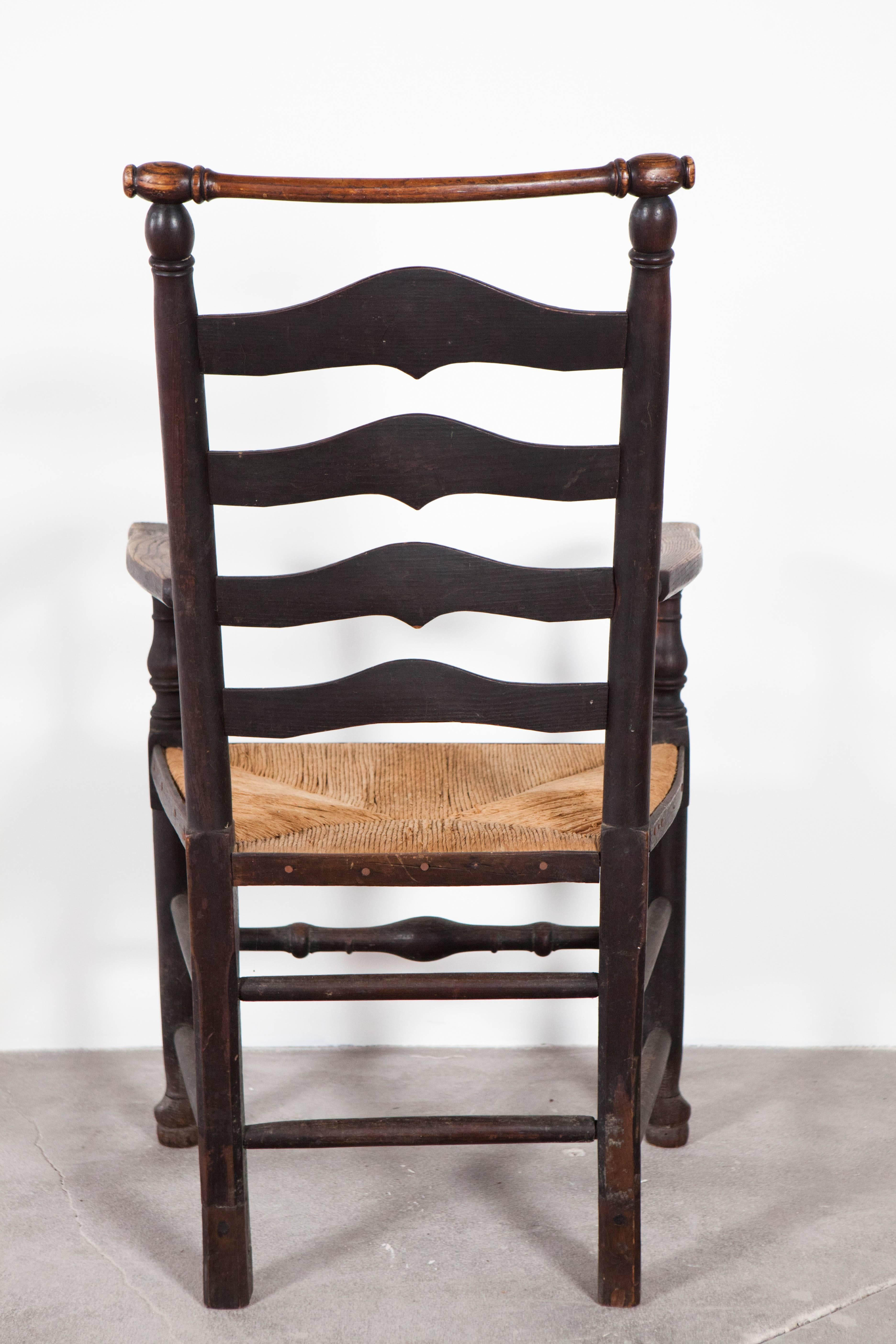 Set of Eight Early 19th Century Ladderback Dining Chairs 4