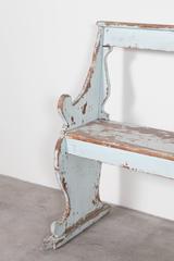 Vintage Italian Blue Painted Bench