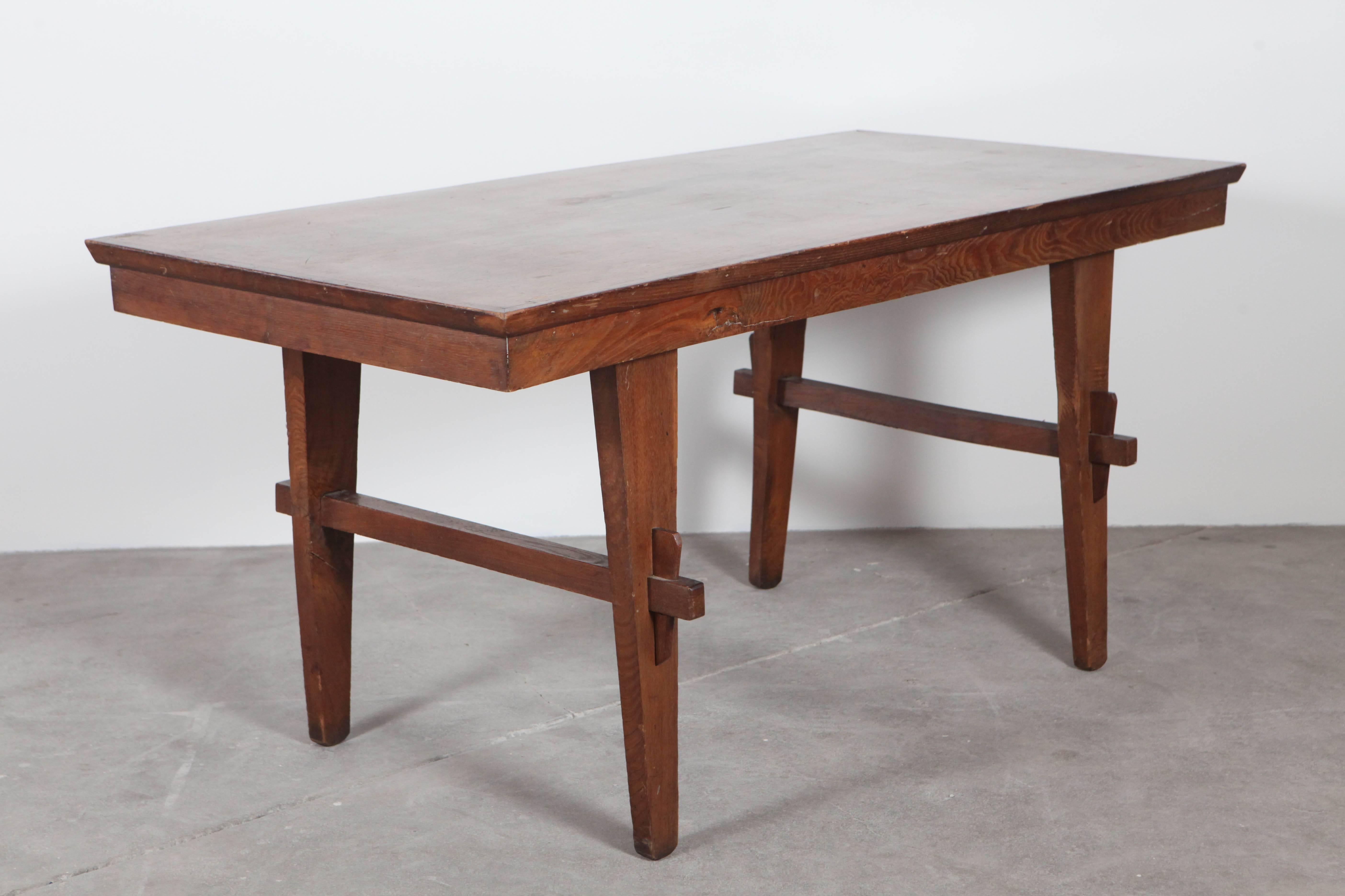 Mid-20th Century Italian Dining Table with Peg Hold Legs