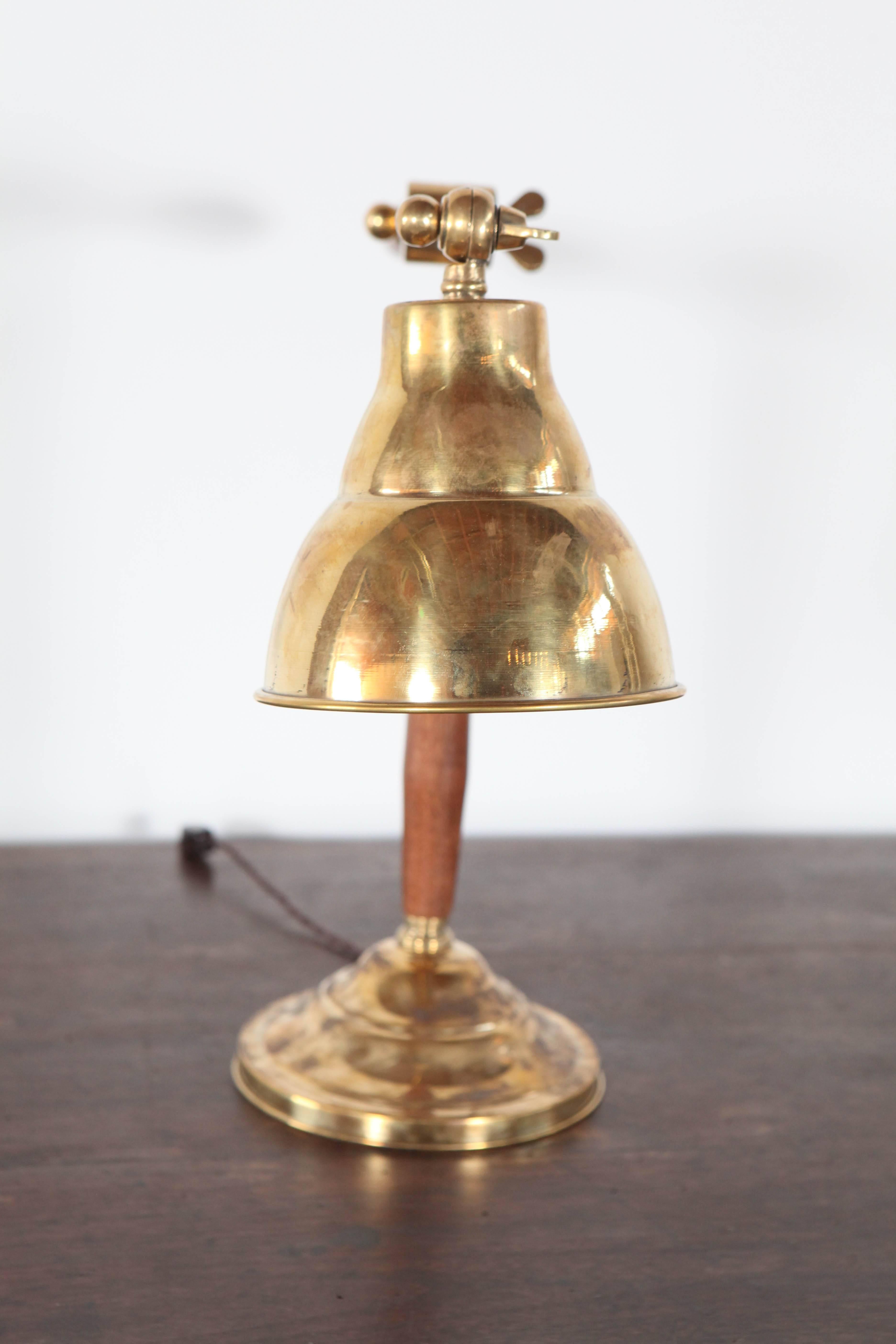 Teak and Brass Task Lamp 2