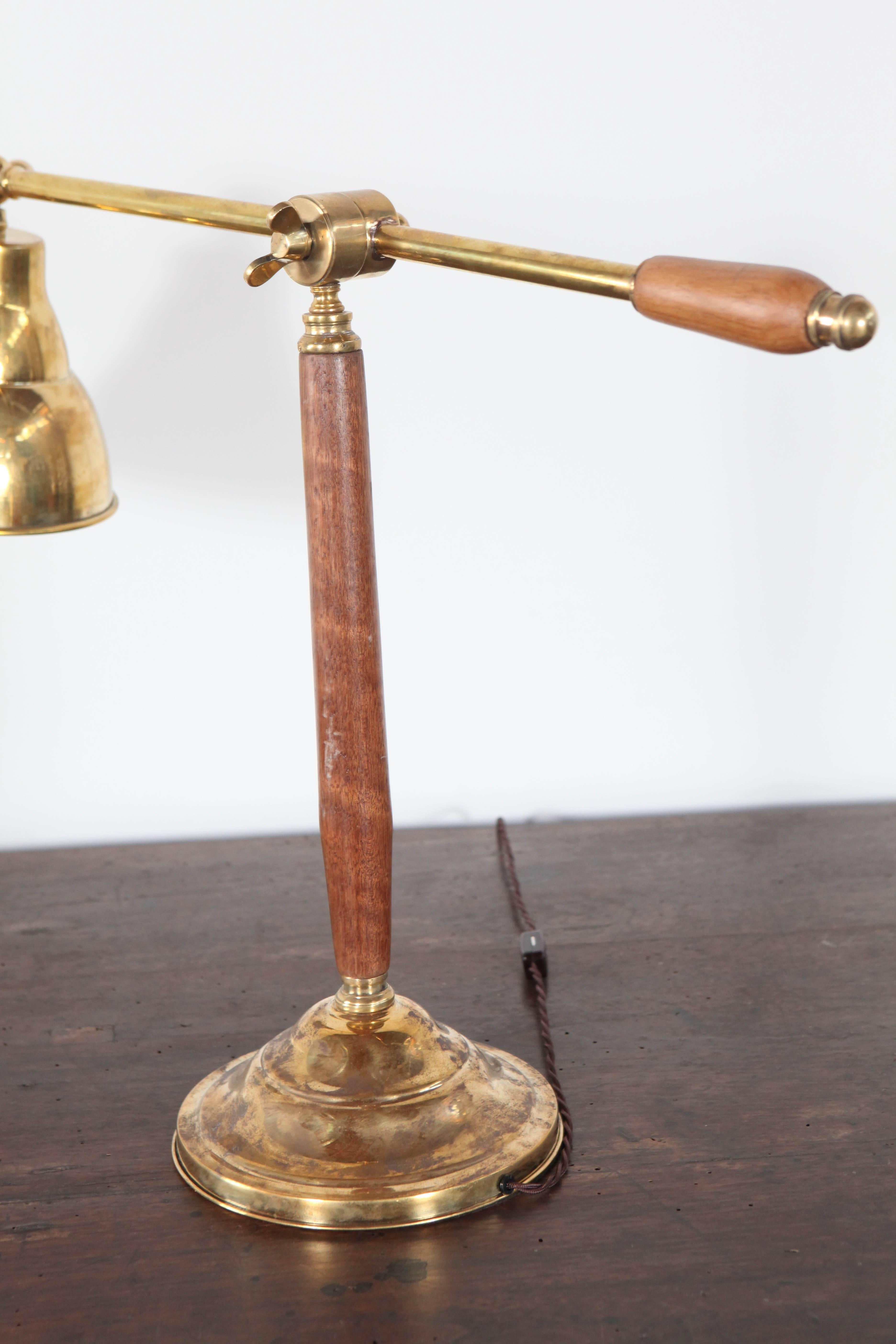 Teak and Brass Task Lamp 3