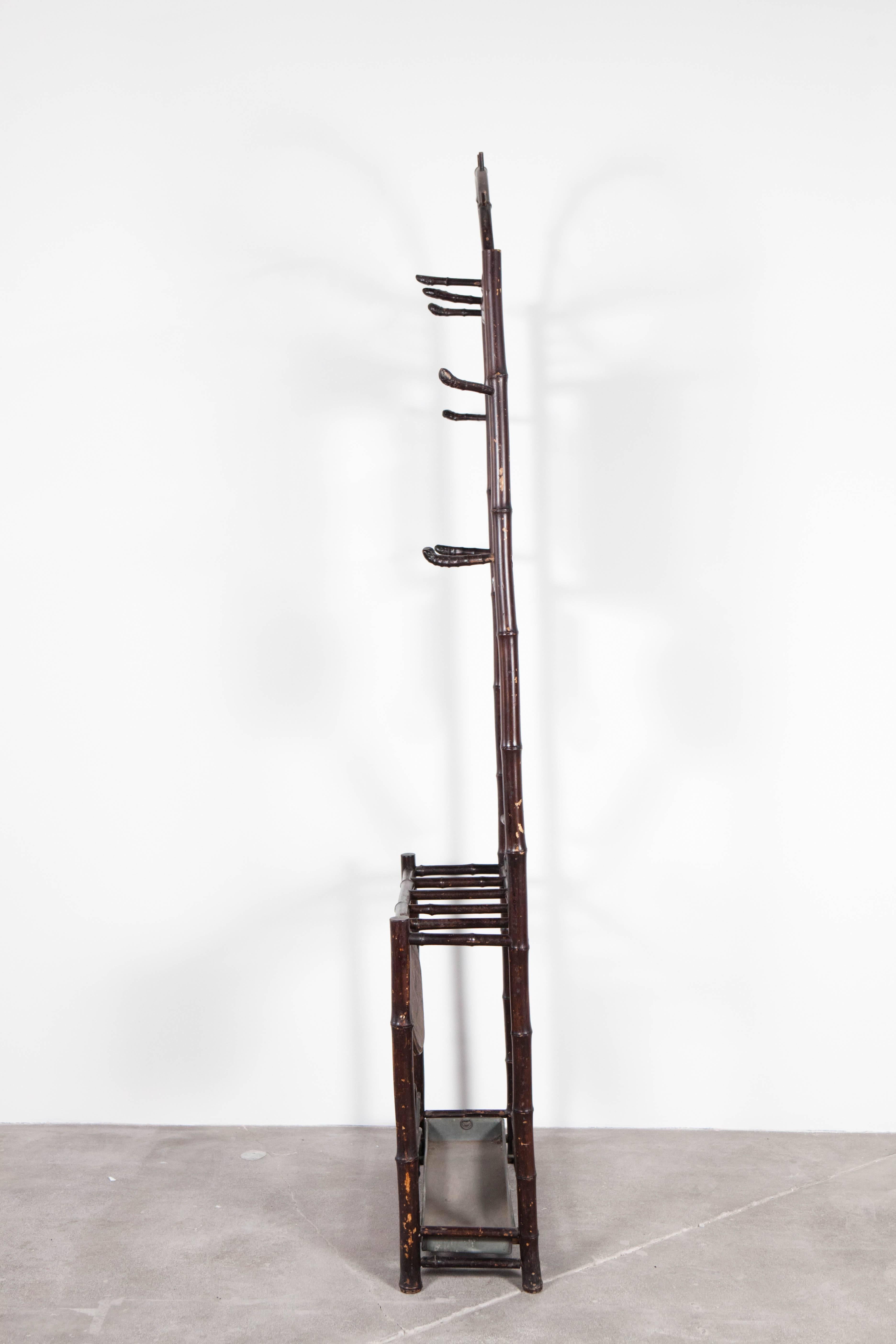 Italian Hall Tree or Coat Rack with Mirror and Umbrella Stand 3