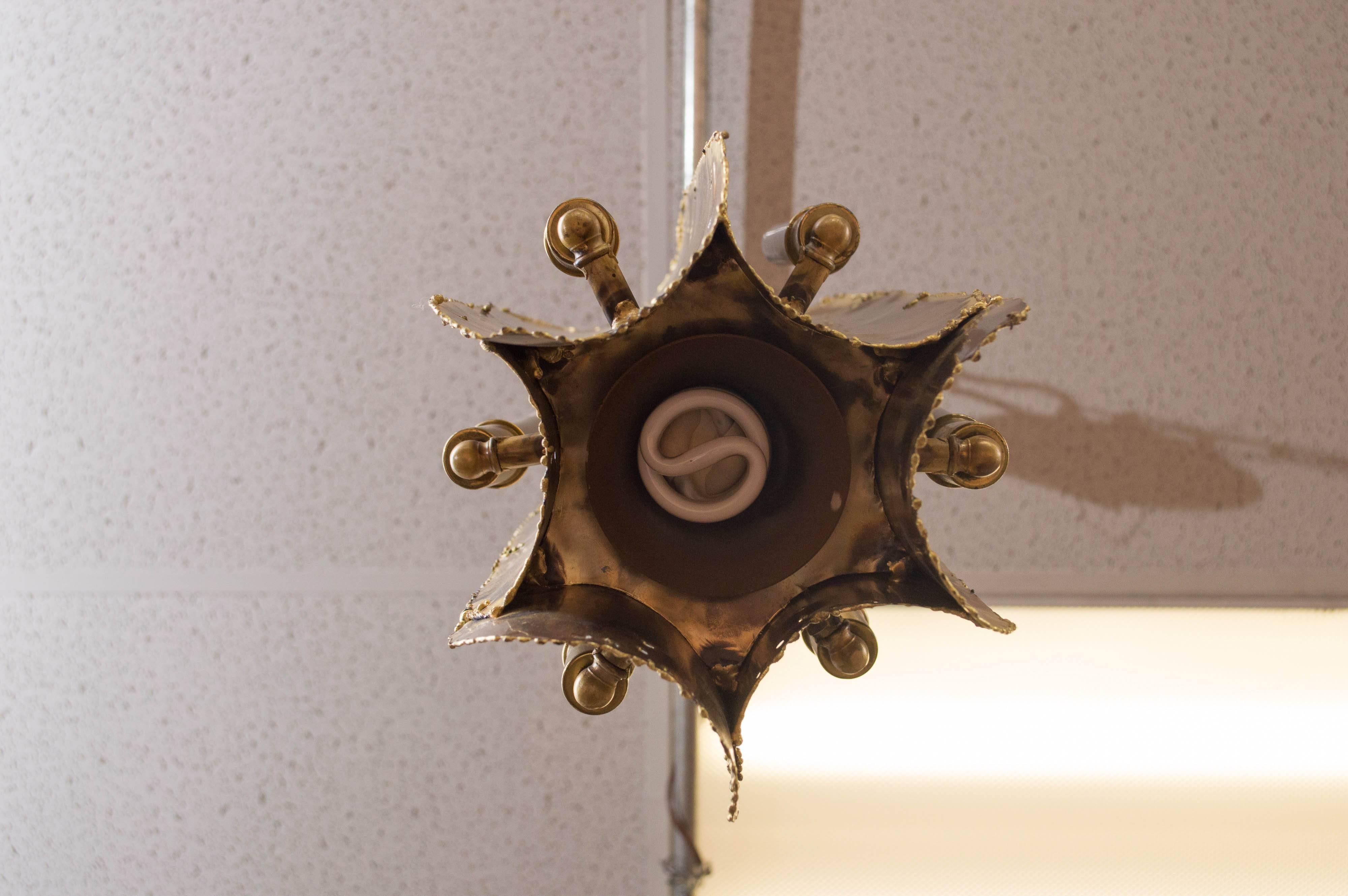 American Tom Greene Designed Brutalist Ceiling Fixture for Feldman Lighting