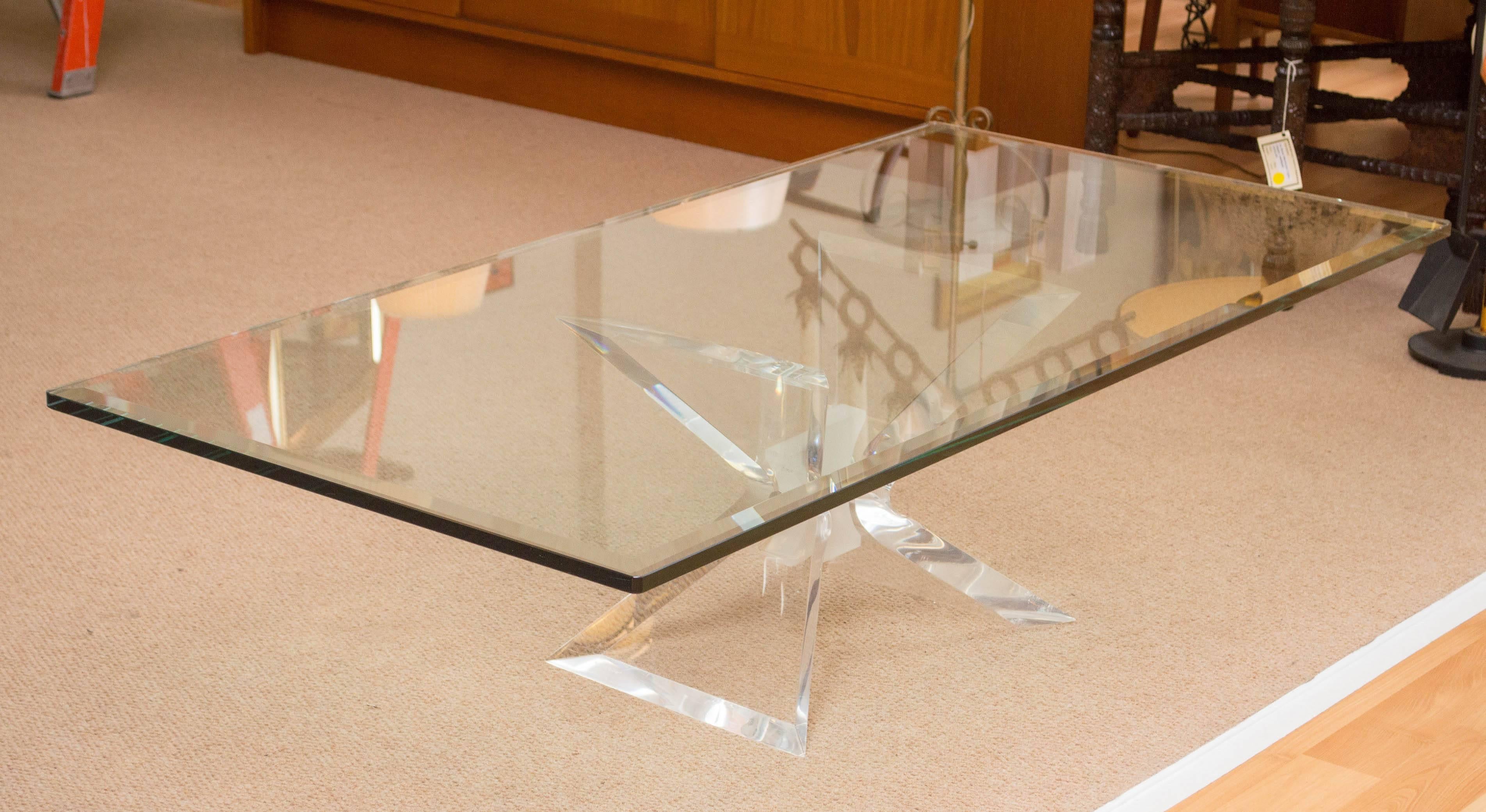 Lion in Frost Lucite Coffee Table, by Leon Frost 1