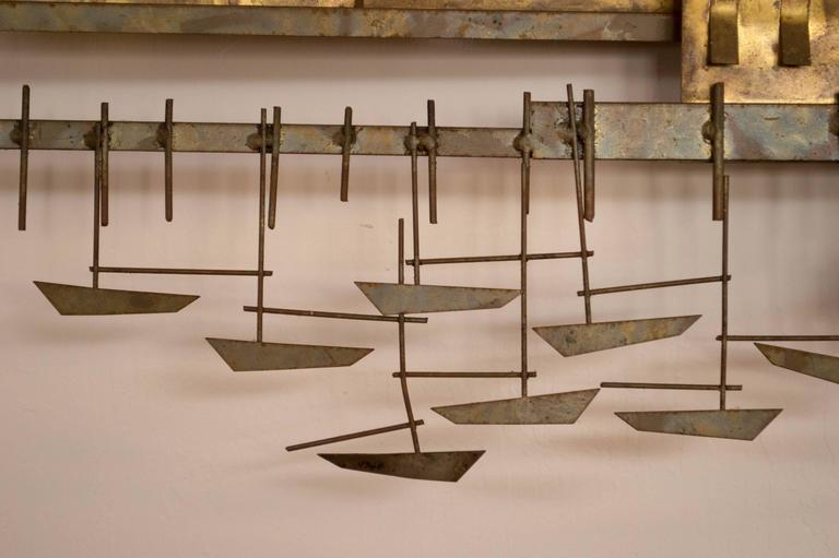 Curtis Jere Wall Sculpture A Village On Harbor With Small Boats At 1stdibs - C Jere Wall Sculpture Curtis Jere Wall Sculpture A Village On Harbor With Small Boats At 1stdibs - C Jere Wall Sculpture