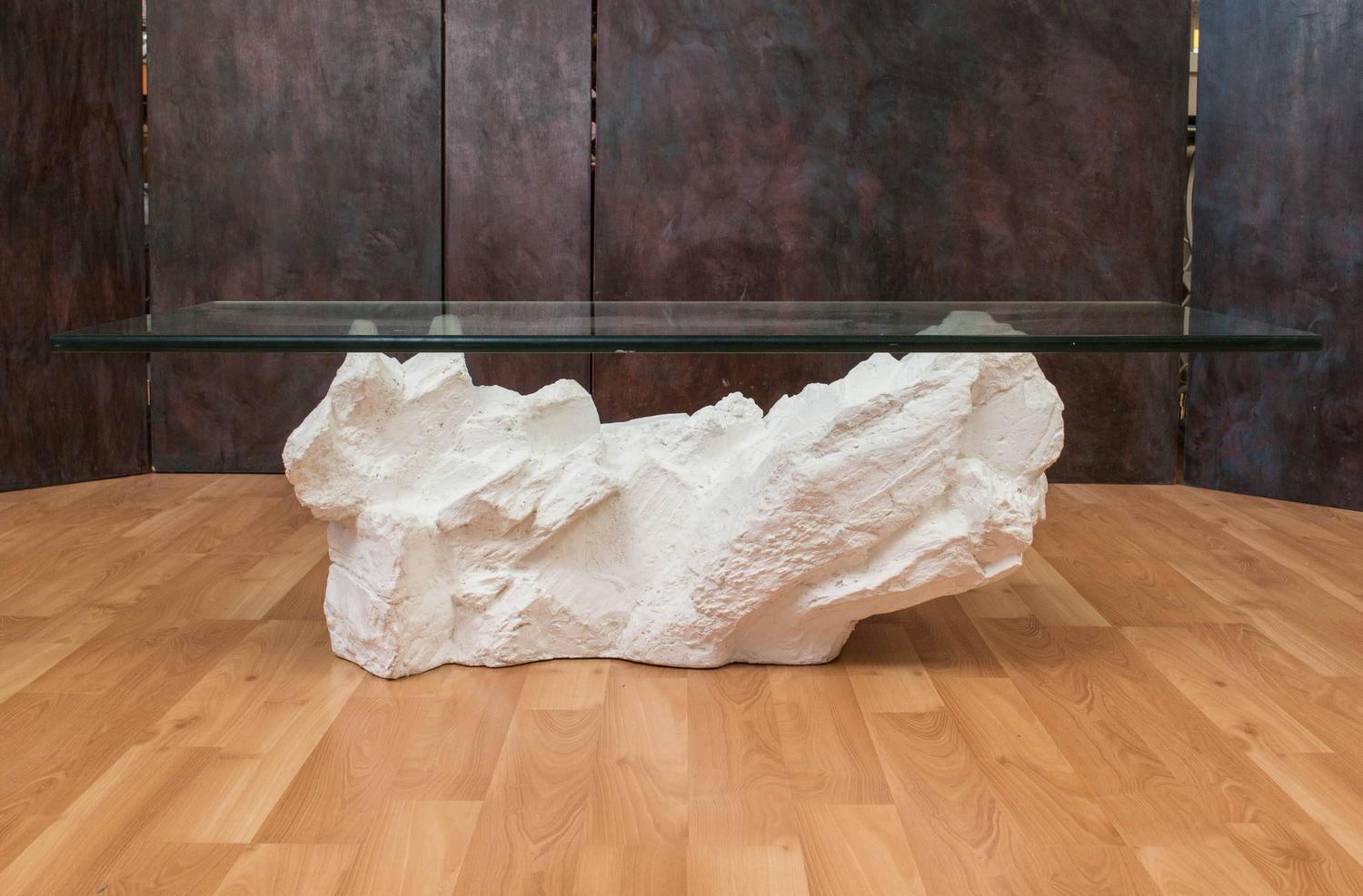 Fantastic White Plaster Rocks Coffee Table by Sirmos For Sale at 1stdibs