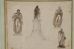 Albert-Ernest Carrier-Belleuse, Neoclassical Drawing, France, circa 1860