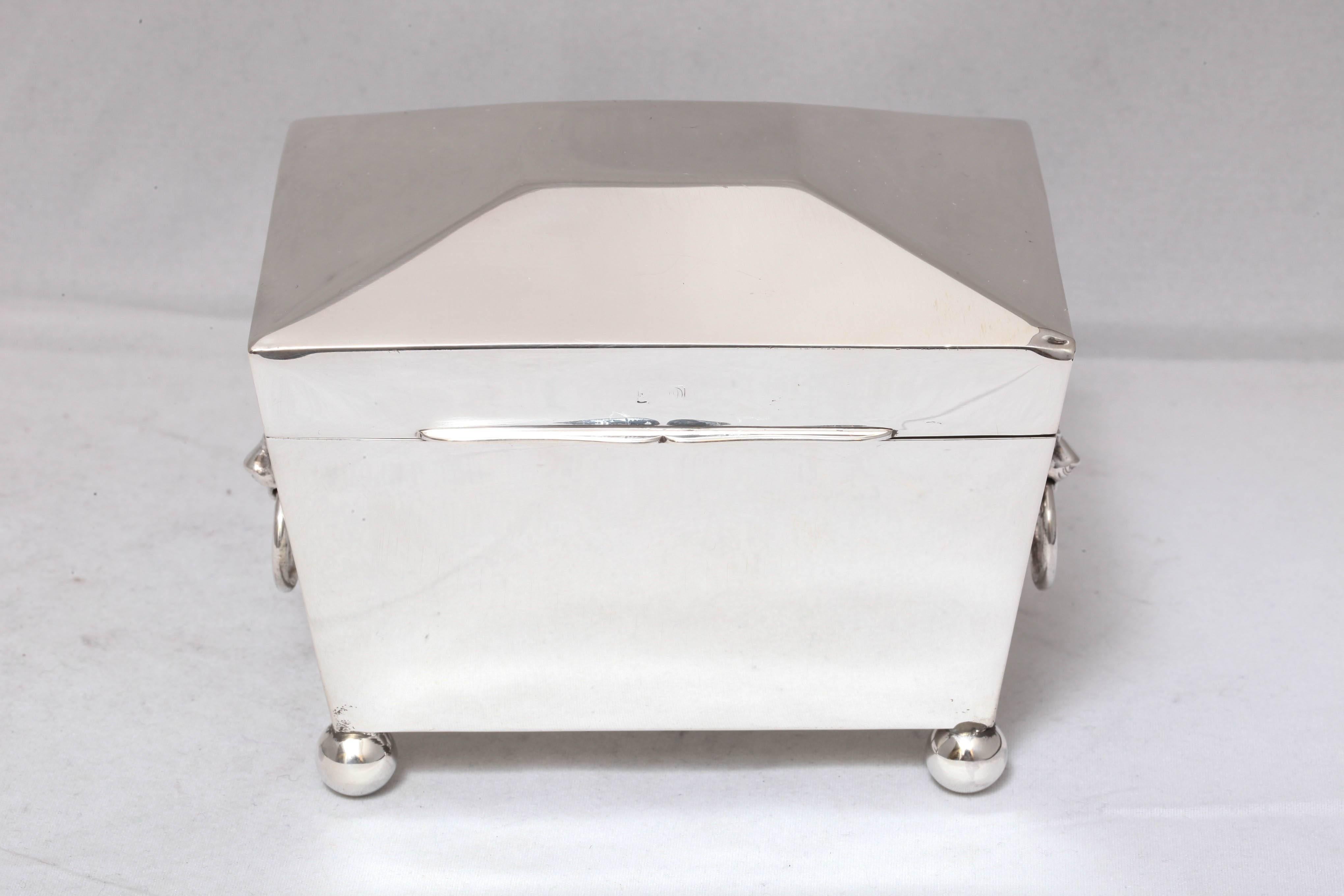 English Rare and Unusual Edwardian Sterling Silver Table Box