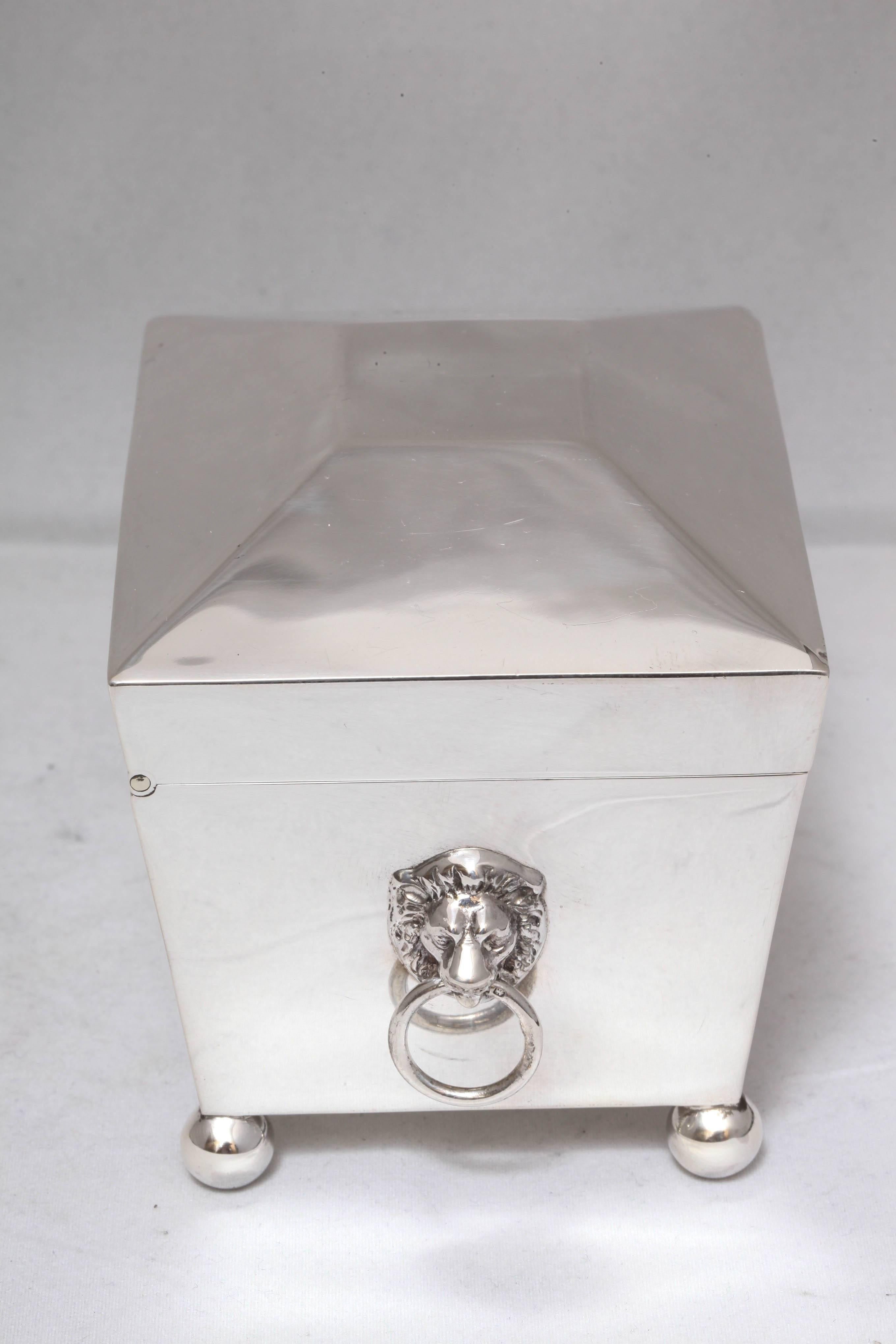 Rare and Unusual Edwardian Sterling Silver Table Box In Excellent Condition In New York, NY