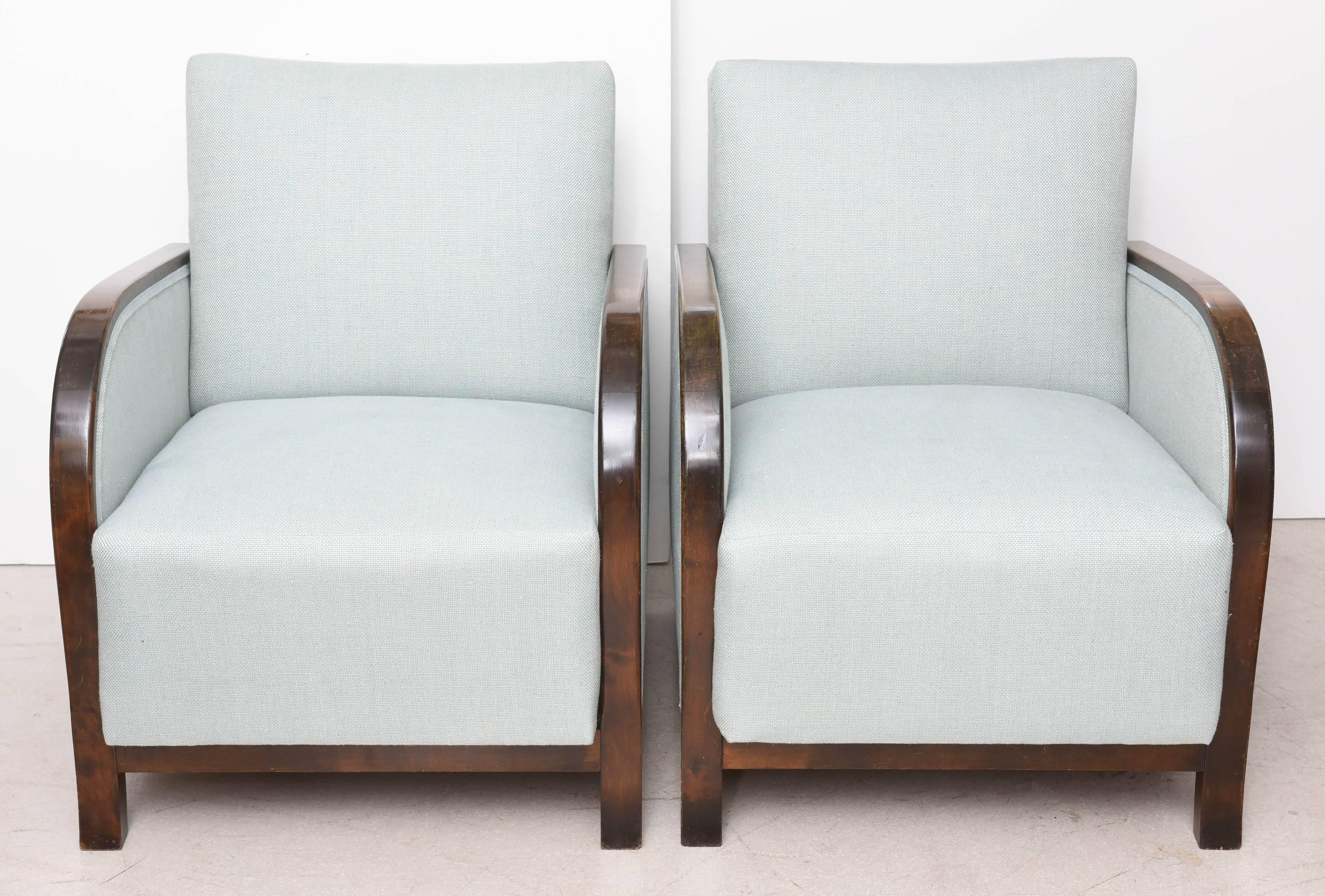 Pair of Swedish Art Deco Club Chairs In Excellent Condition In West Palm Beach, FL
