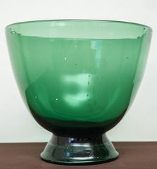 Italian, Tuscan Green Glass Footed Vase, circa 1930