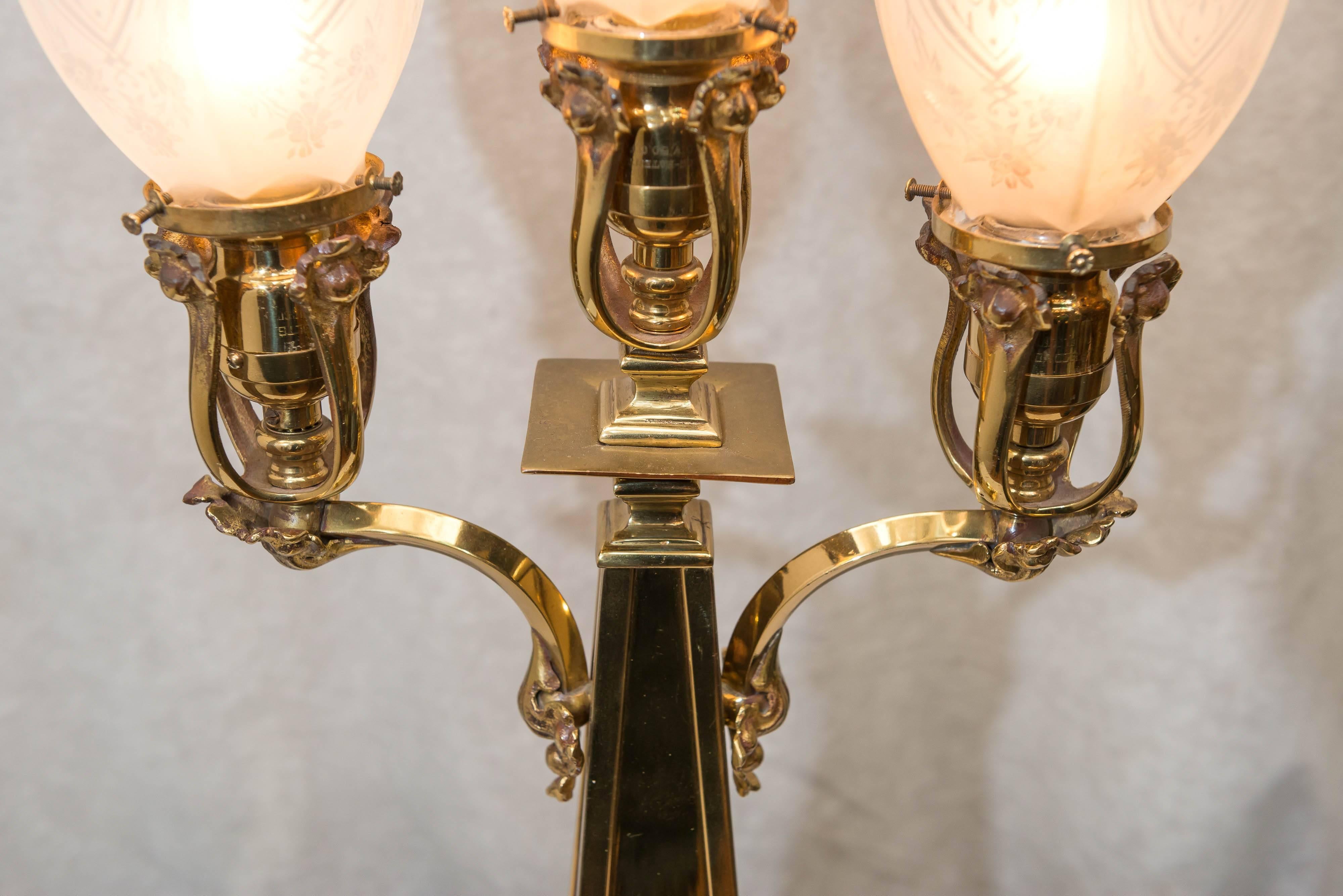 Late Victorian Three-Arm Table Lamp 2