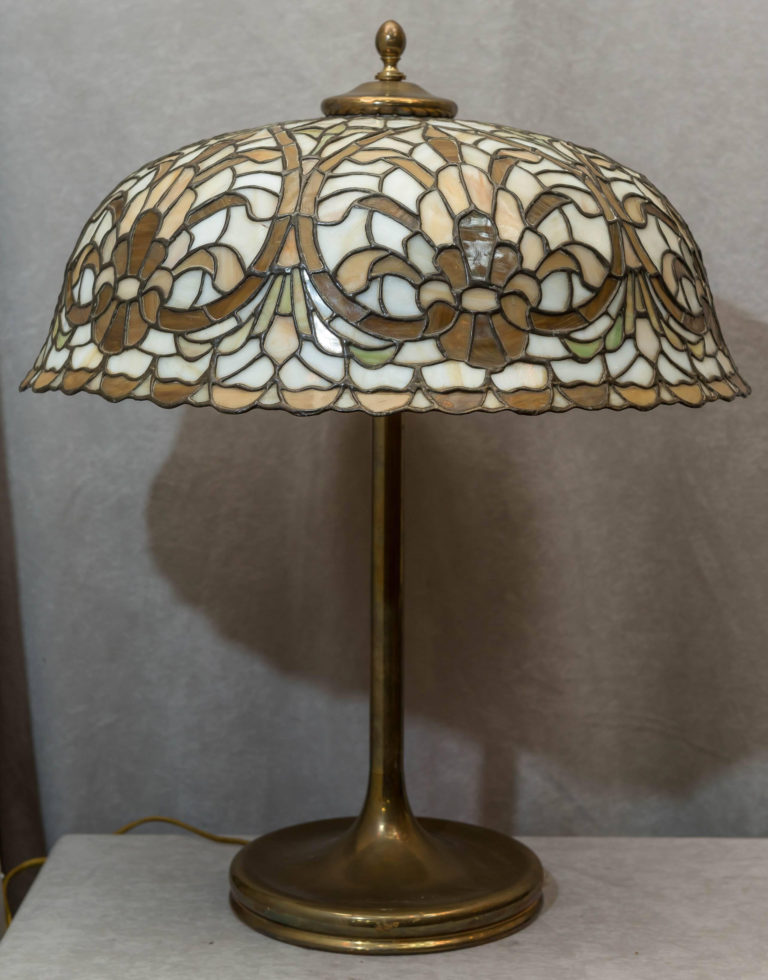 Leaded Glass Table Lamp by Lamb Bros., circa 1915 1