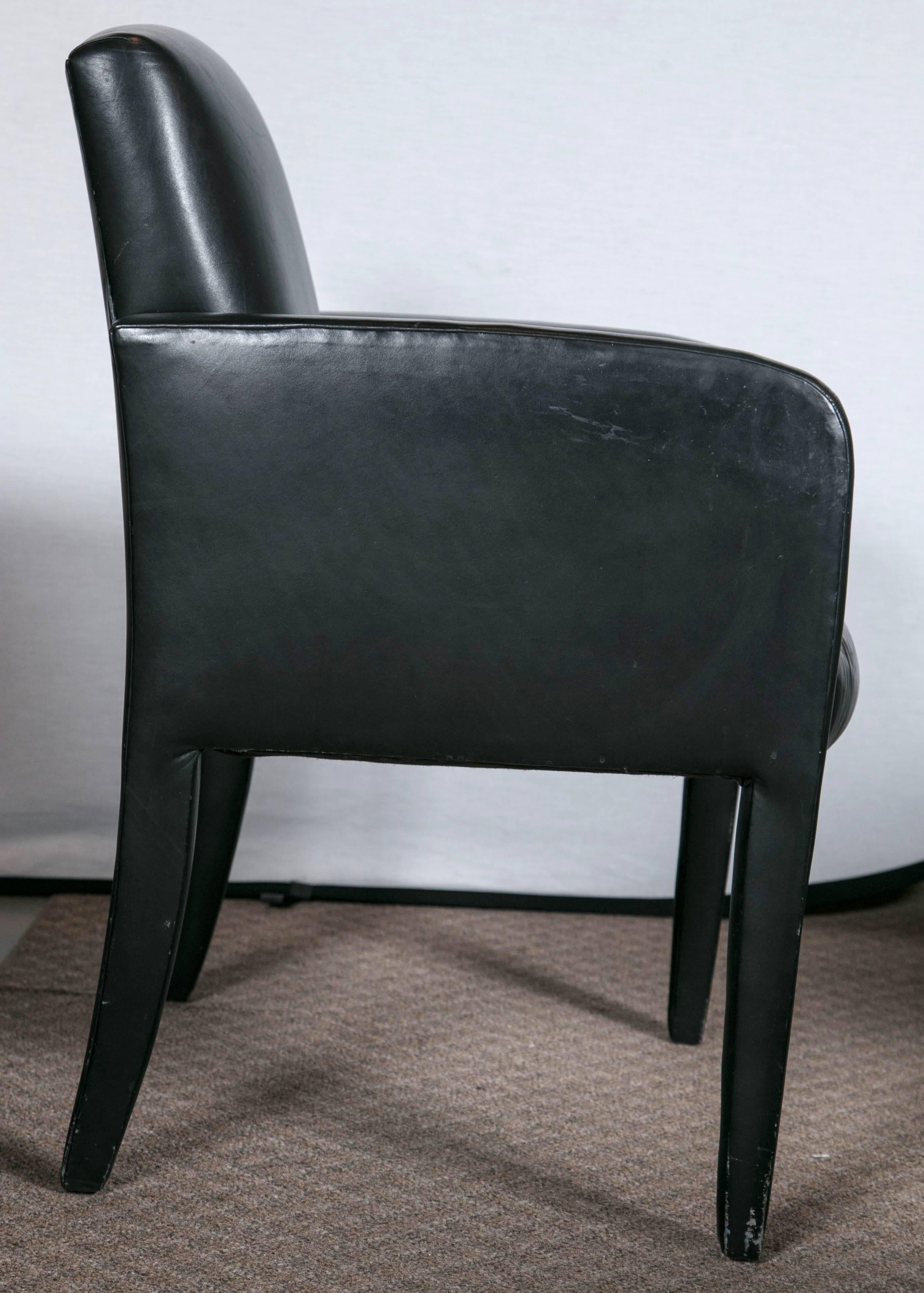 American Donghia Leather Chairs For Sale