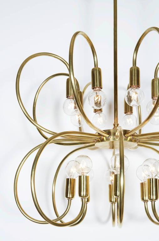 Fantastic Italian Brass Chandelier in the Manner of Gino Sarfatti at ...