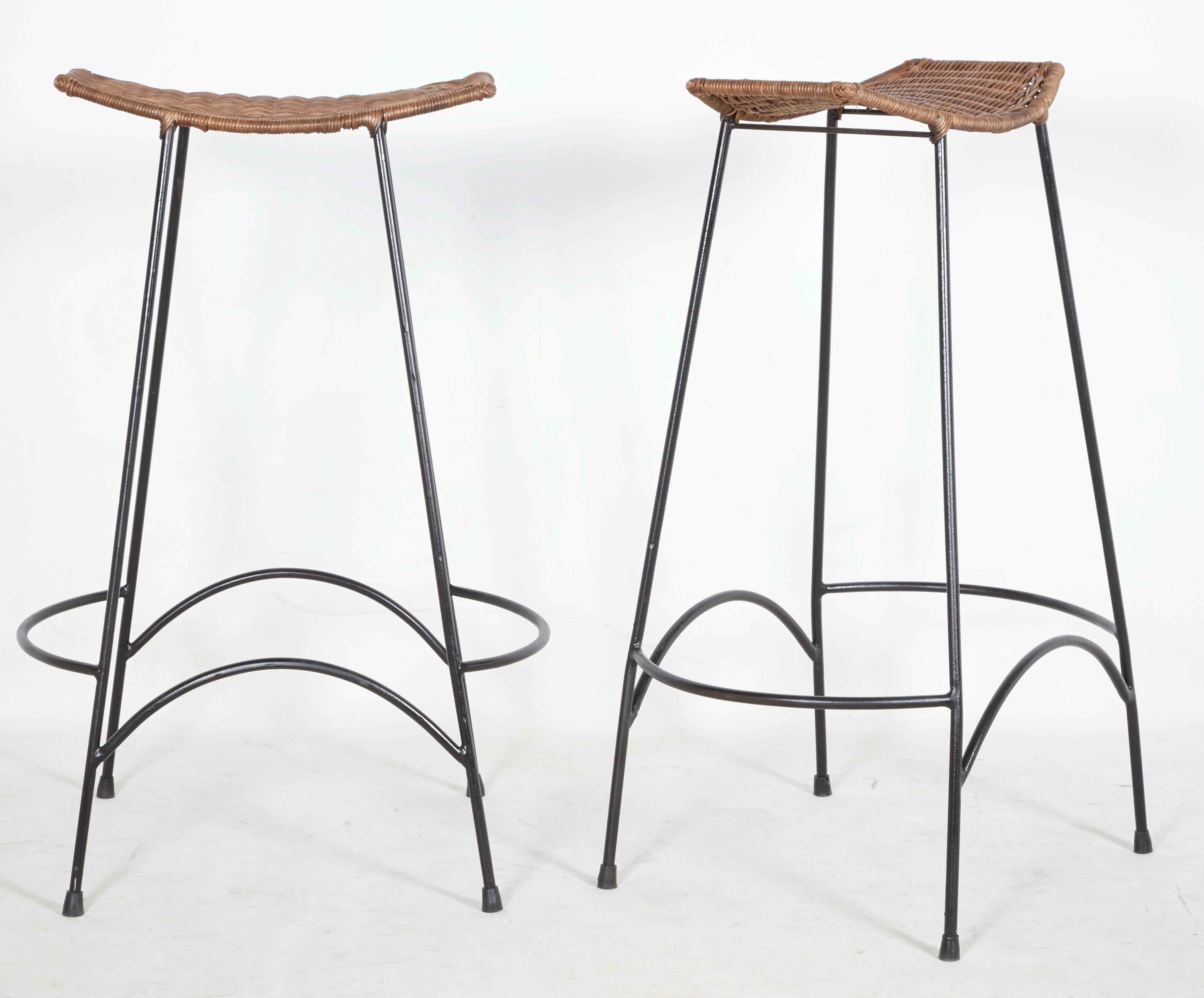 Pair of Bar Stools in the style of Arthur Umanoff In Fair Condition In New York, NY
