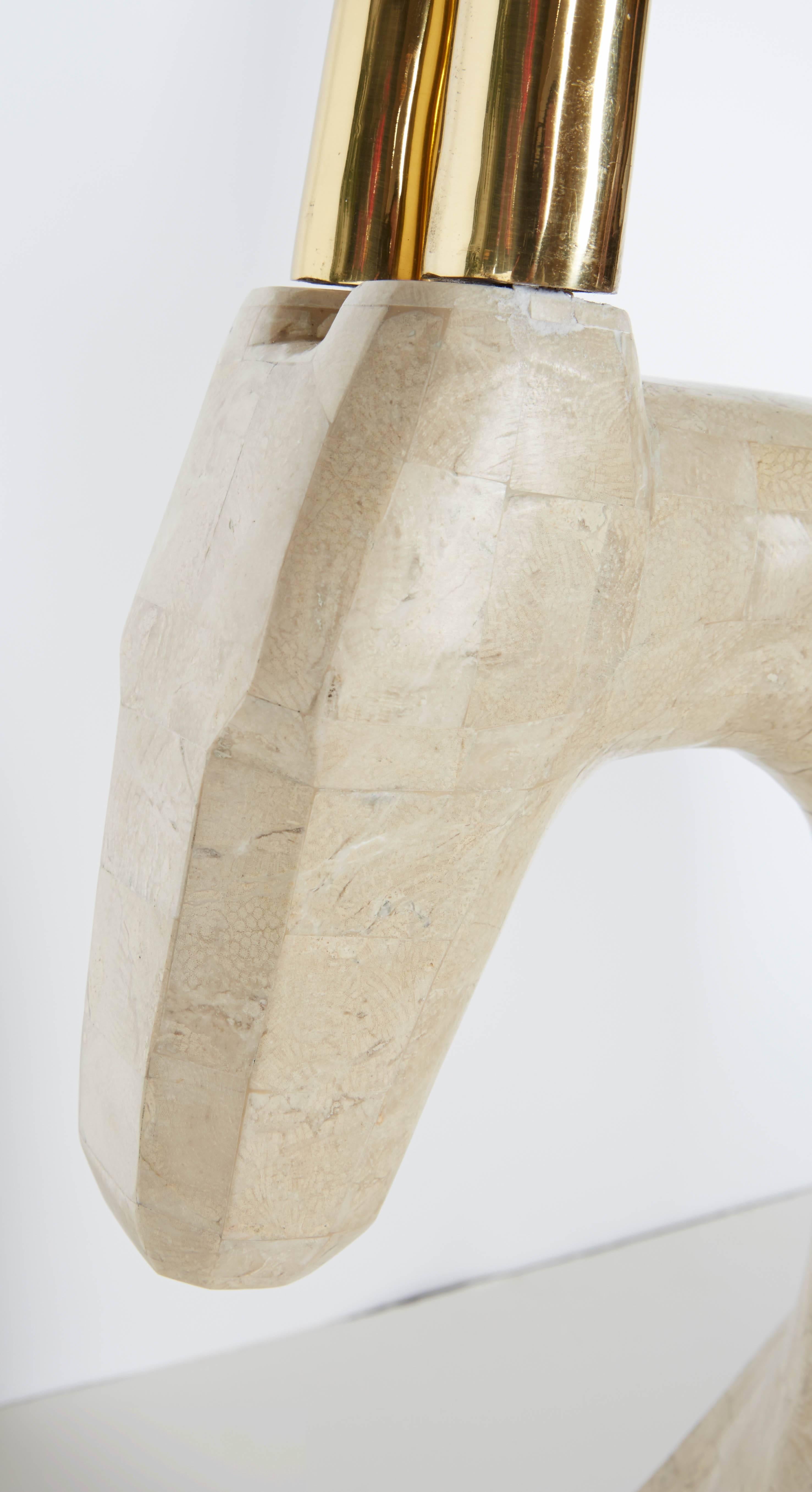Mid-Century Modern Monumental Pair of Glamorous Gazelle Sculptures by Dara International