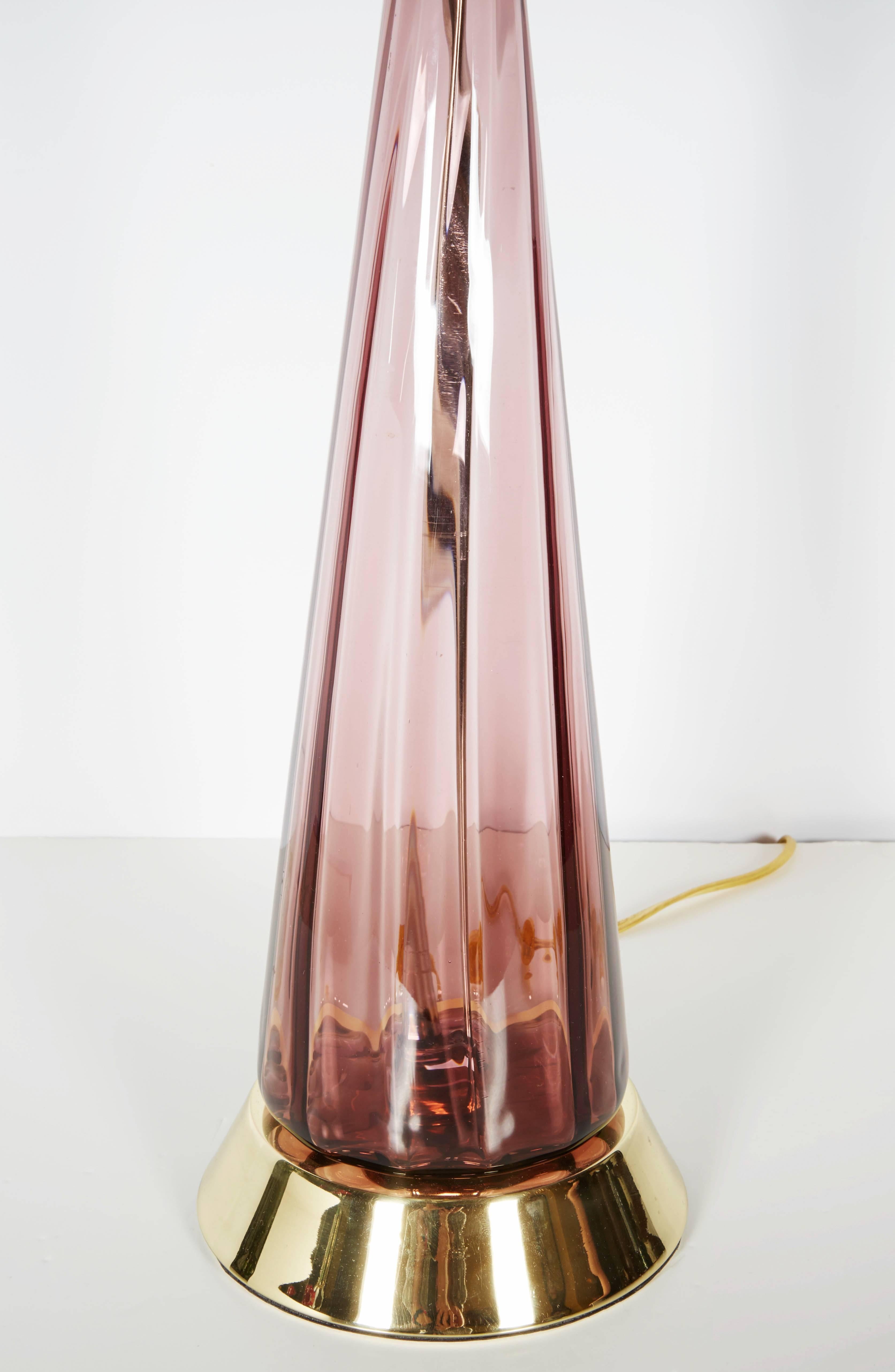 Mid-Century Modern Pair of Stylish Empoli Art Glass Lamps