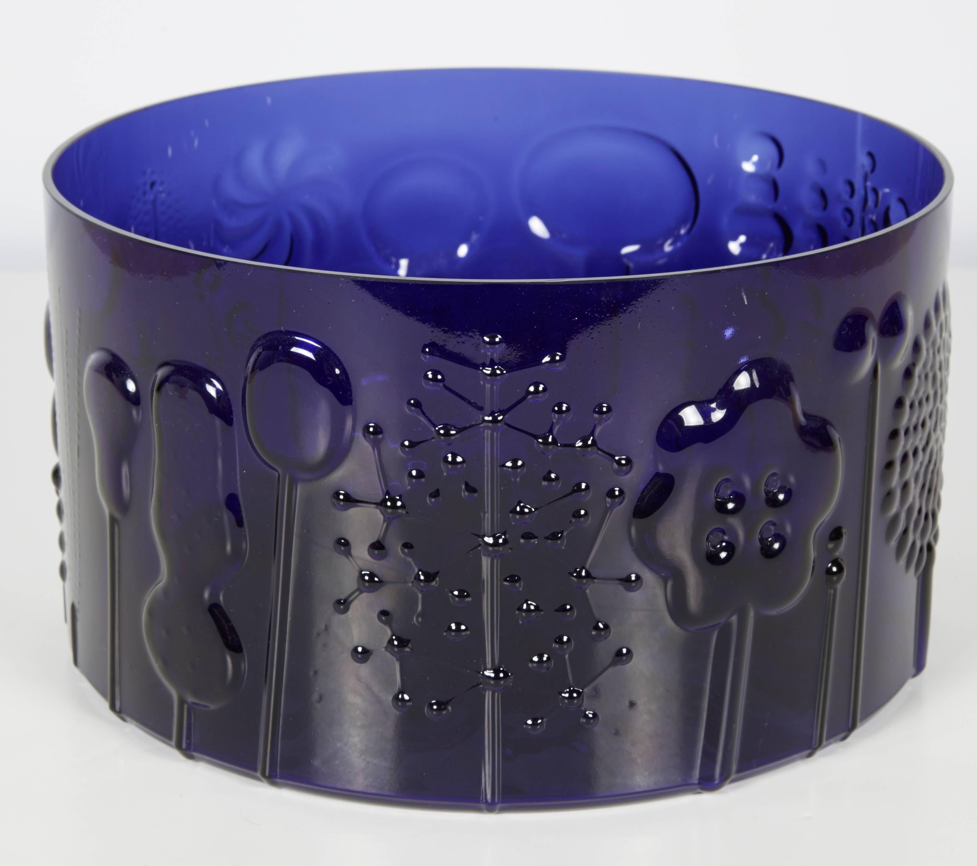 Mid-Century Modern Cobalt Art Glass Bowl by Oiva Toikka for iittala Finland