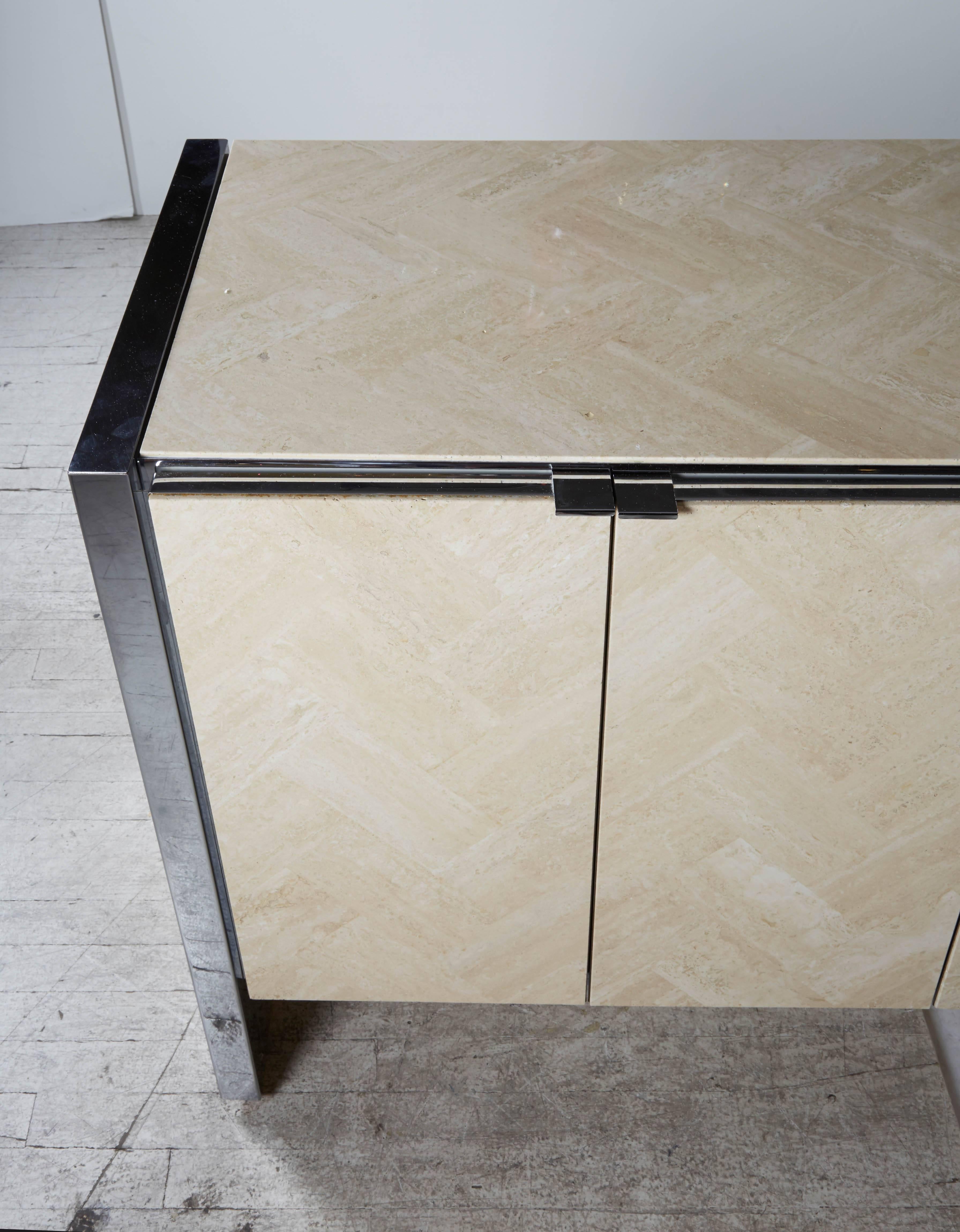20th Century Ello Credenza Finished in Carrara Marble For Sale