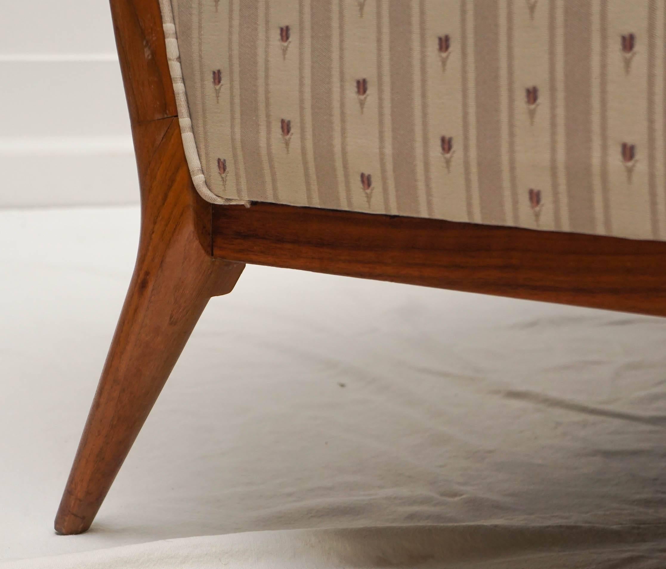 1950s Midcentury Paul Mccobb Wood Trim Sofa In Excellent Condition For Sale In Canaan, CT