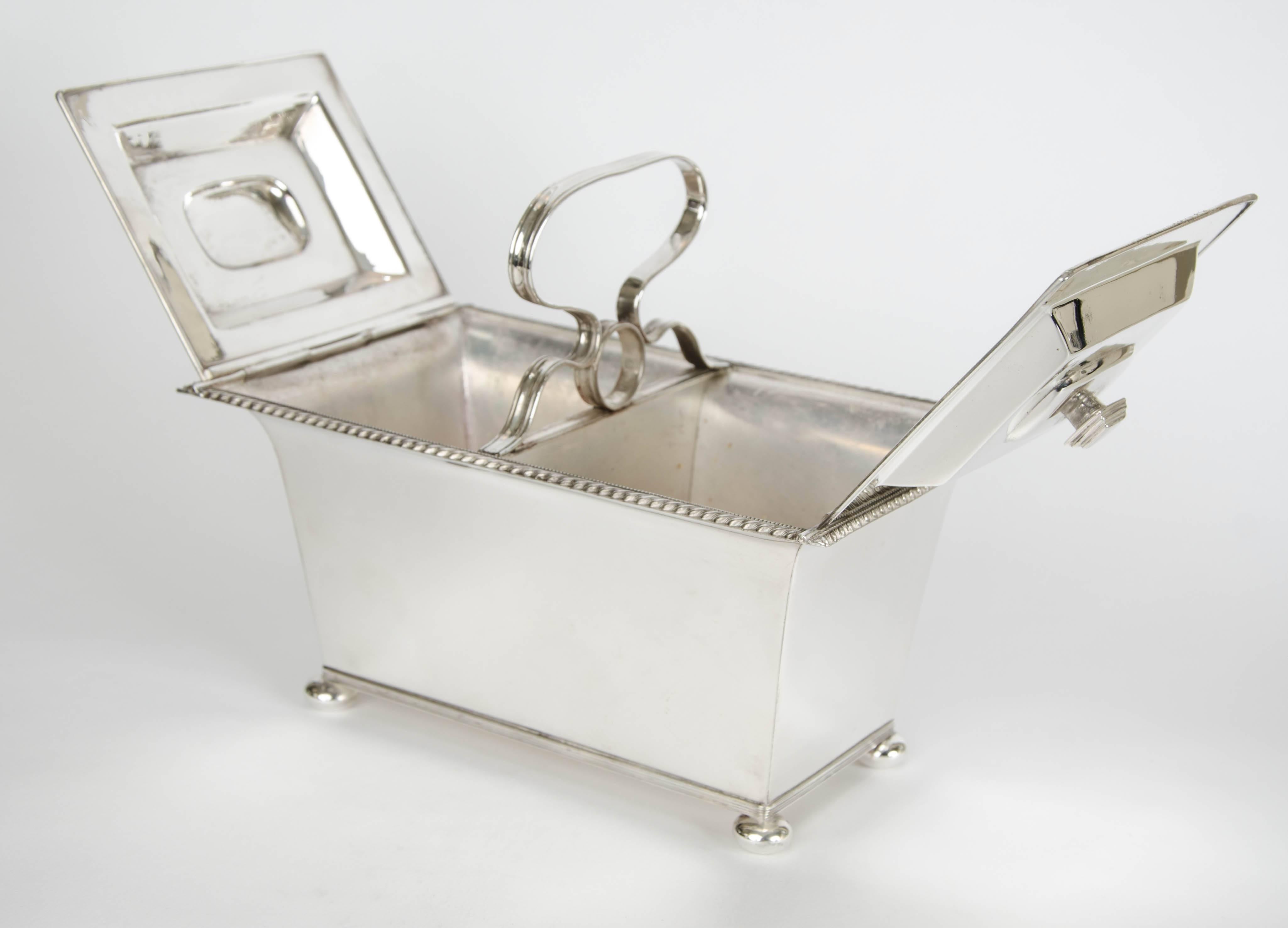 English Silver Plate Double Tea Caddy C.1940