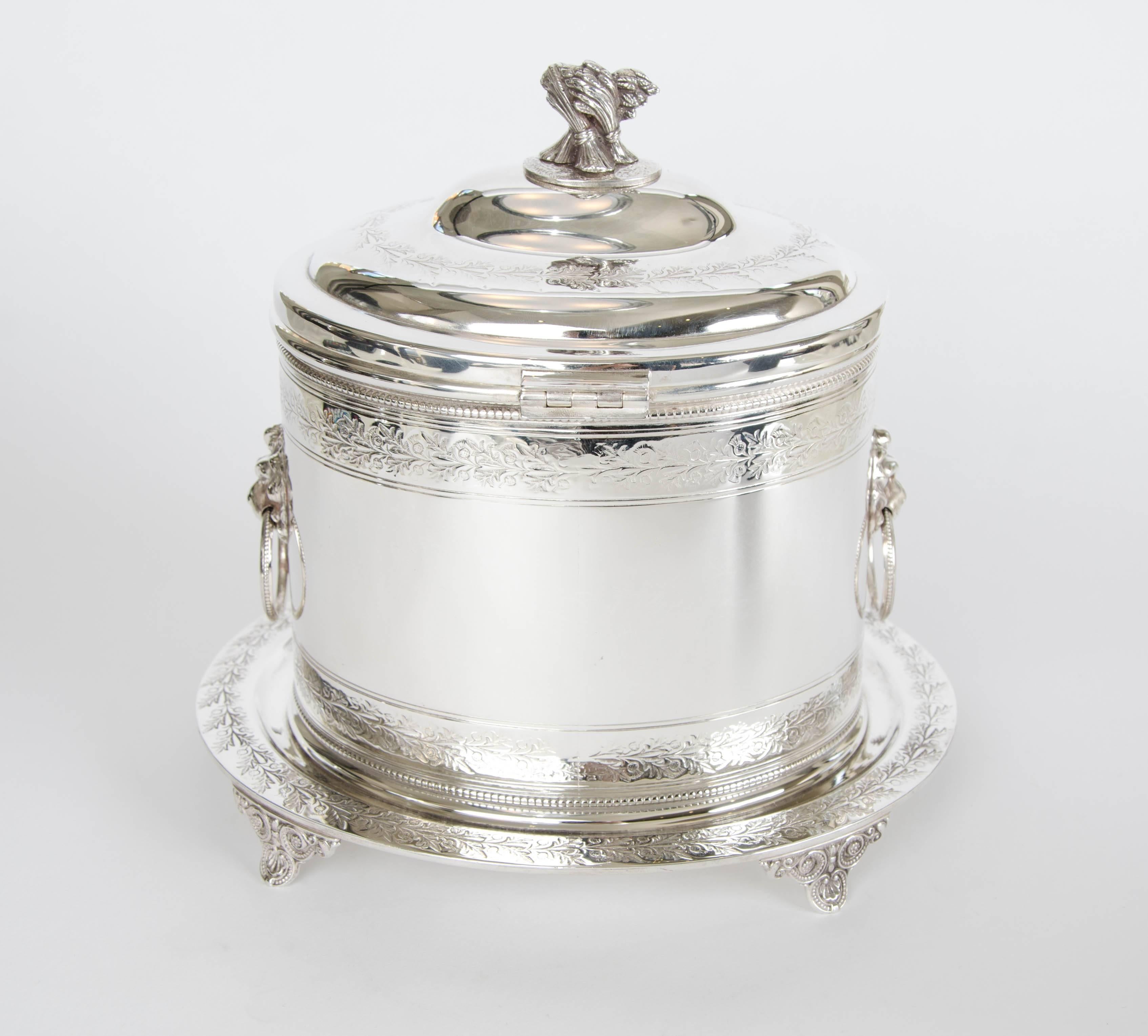 Silver Plate Biscuit Box C.1880 1