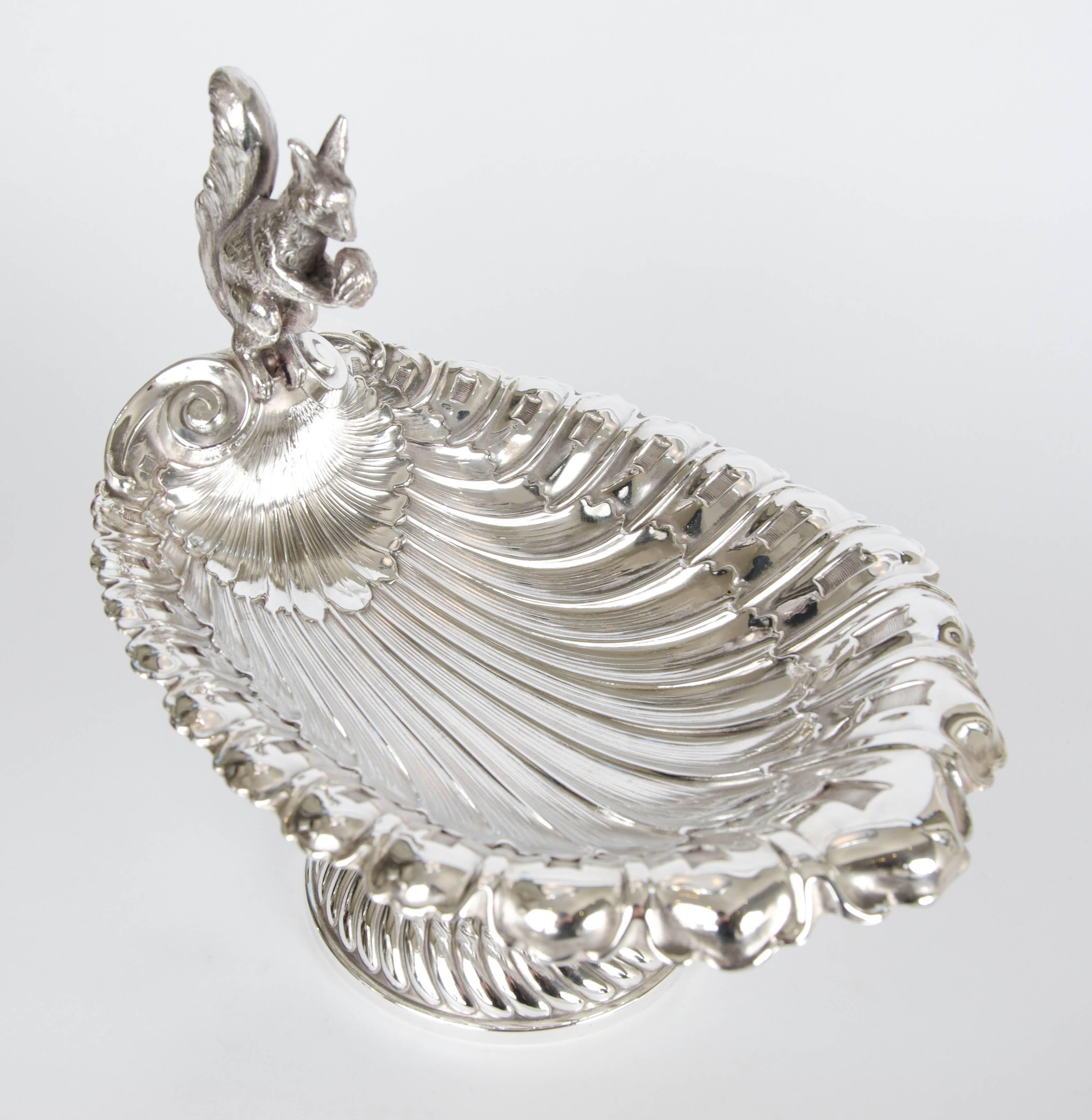 Silver Plate Squirrel Serving Dish C.1890 In Good Condition For Sale In London, GB