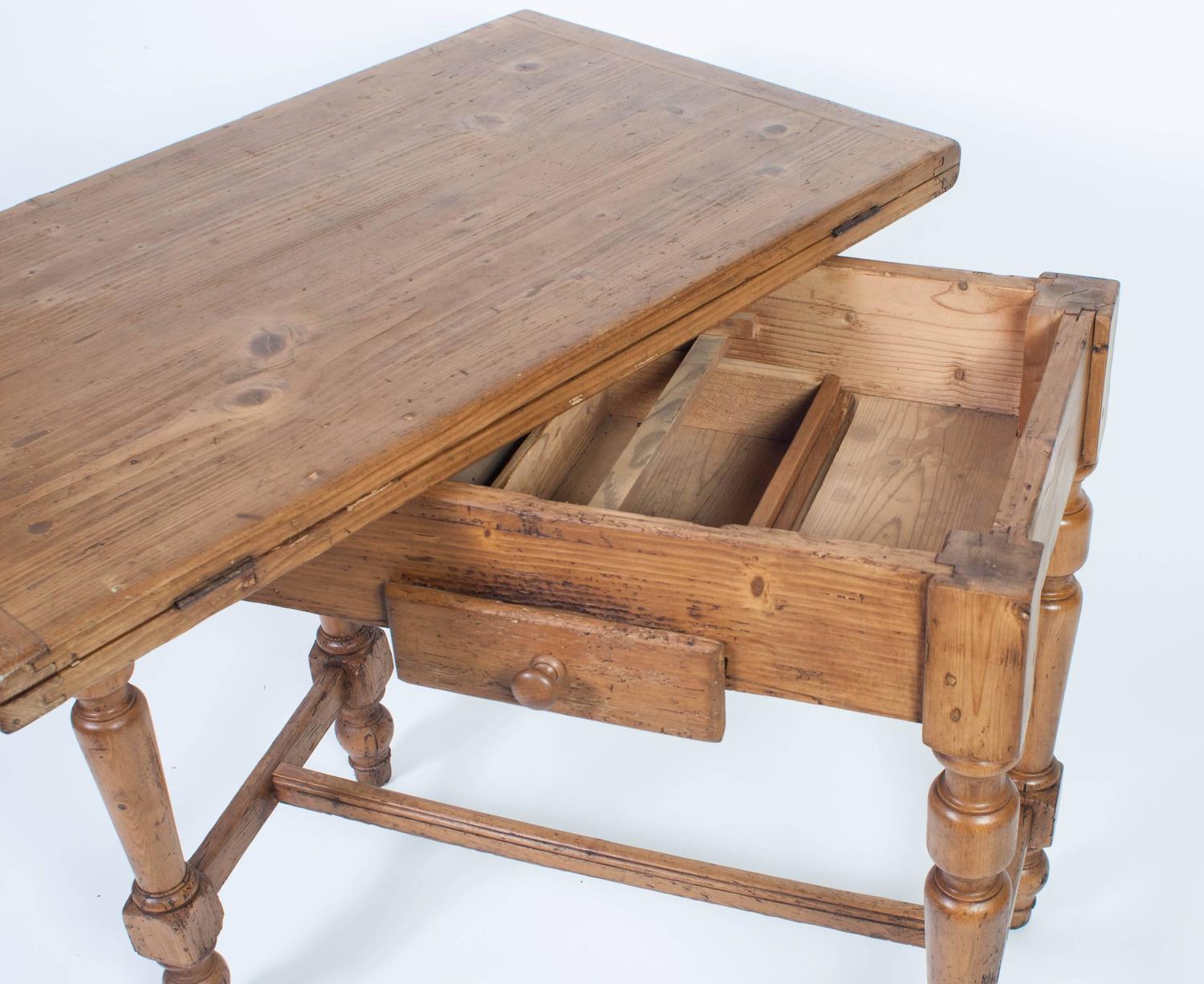 Pine Swivel Top Table at 1stdibs