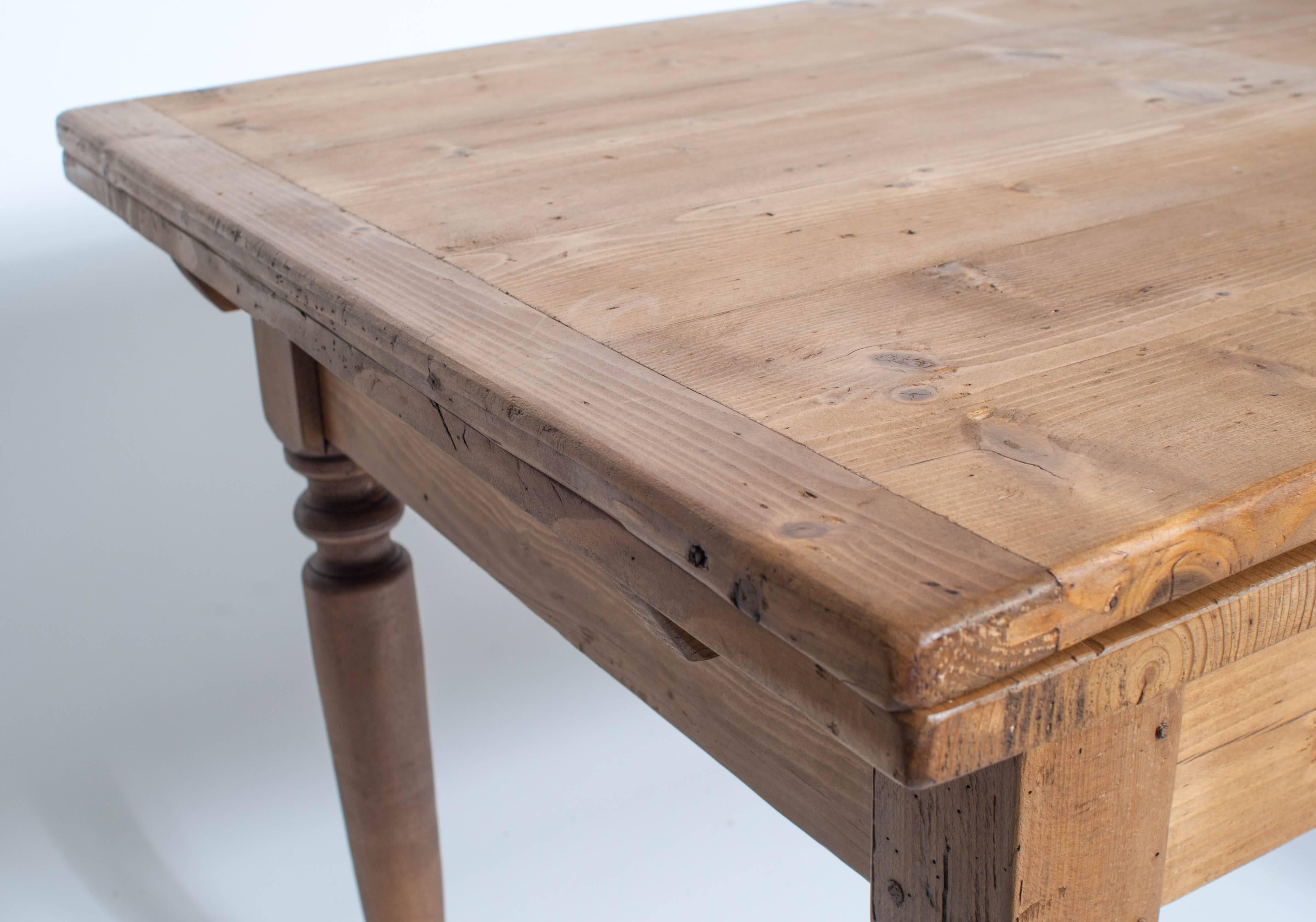 Dutch Pine and Beechwood Draw-Leaf Table