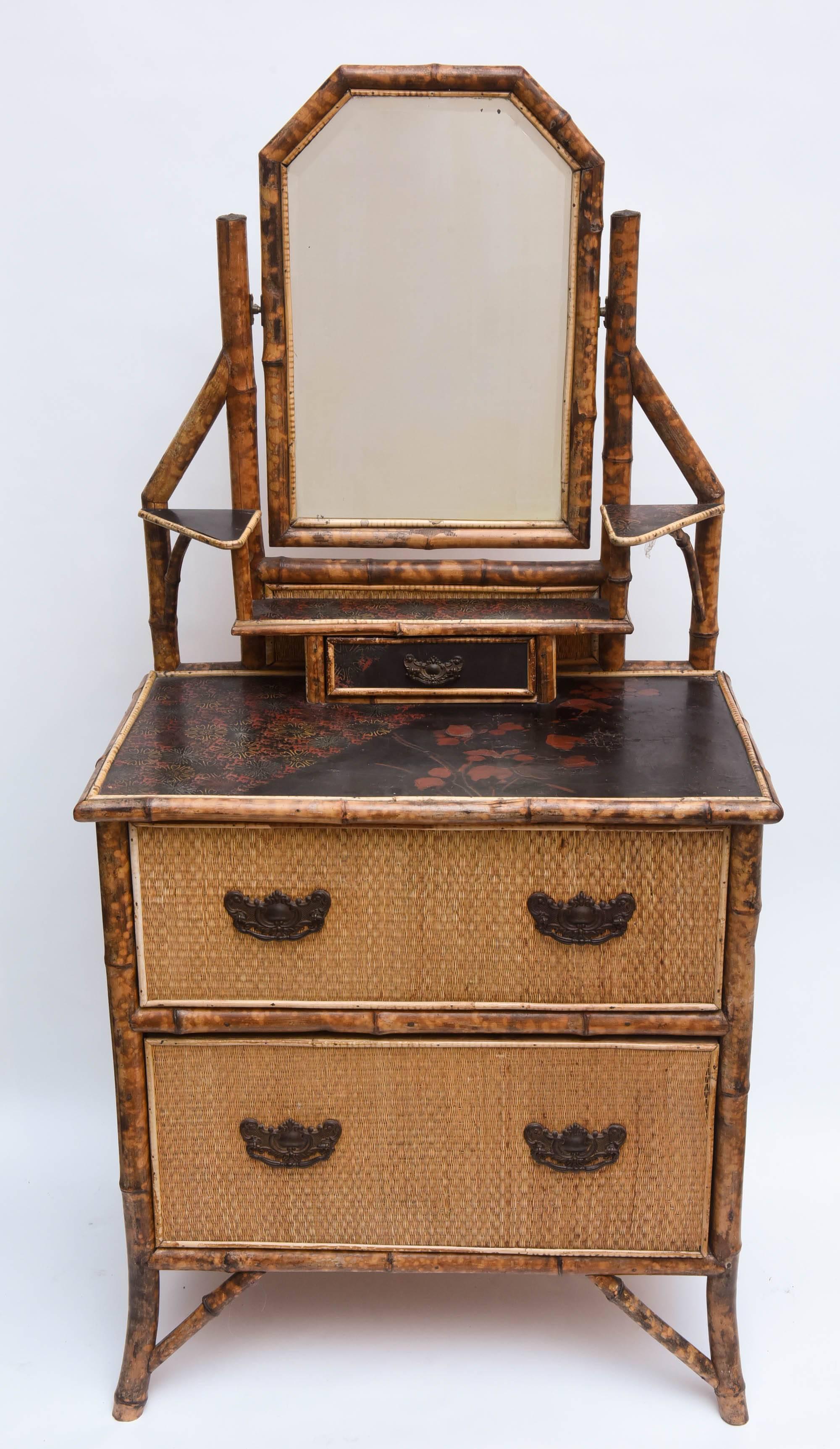 19th Century English Bamboo Dresser In Good Condition In West Palm Beach, FL