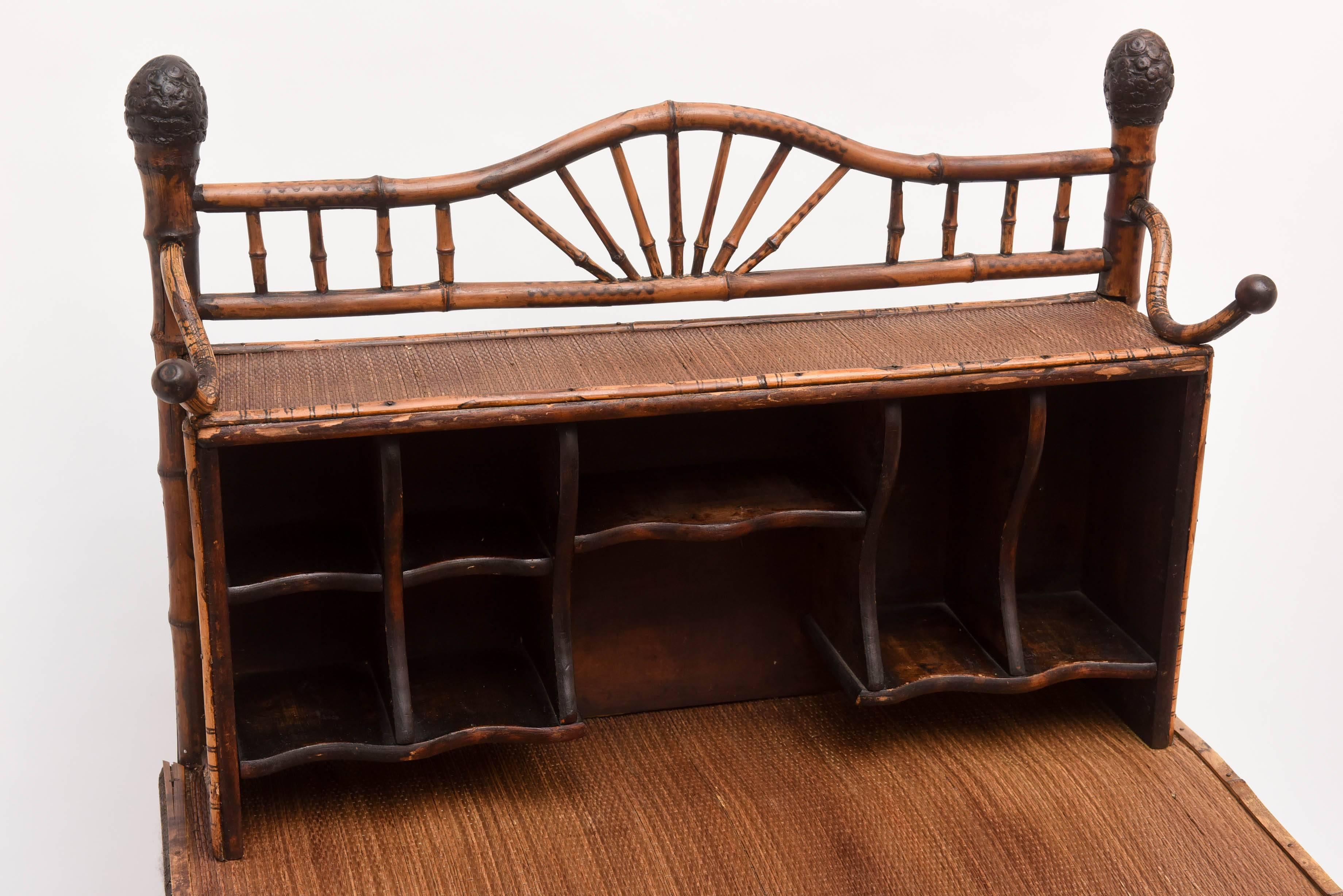 19th Century English Bamboo Desk In Good Condition In West Palm Beach, FL