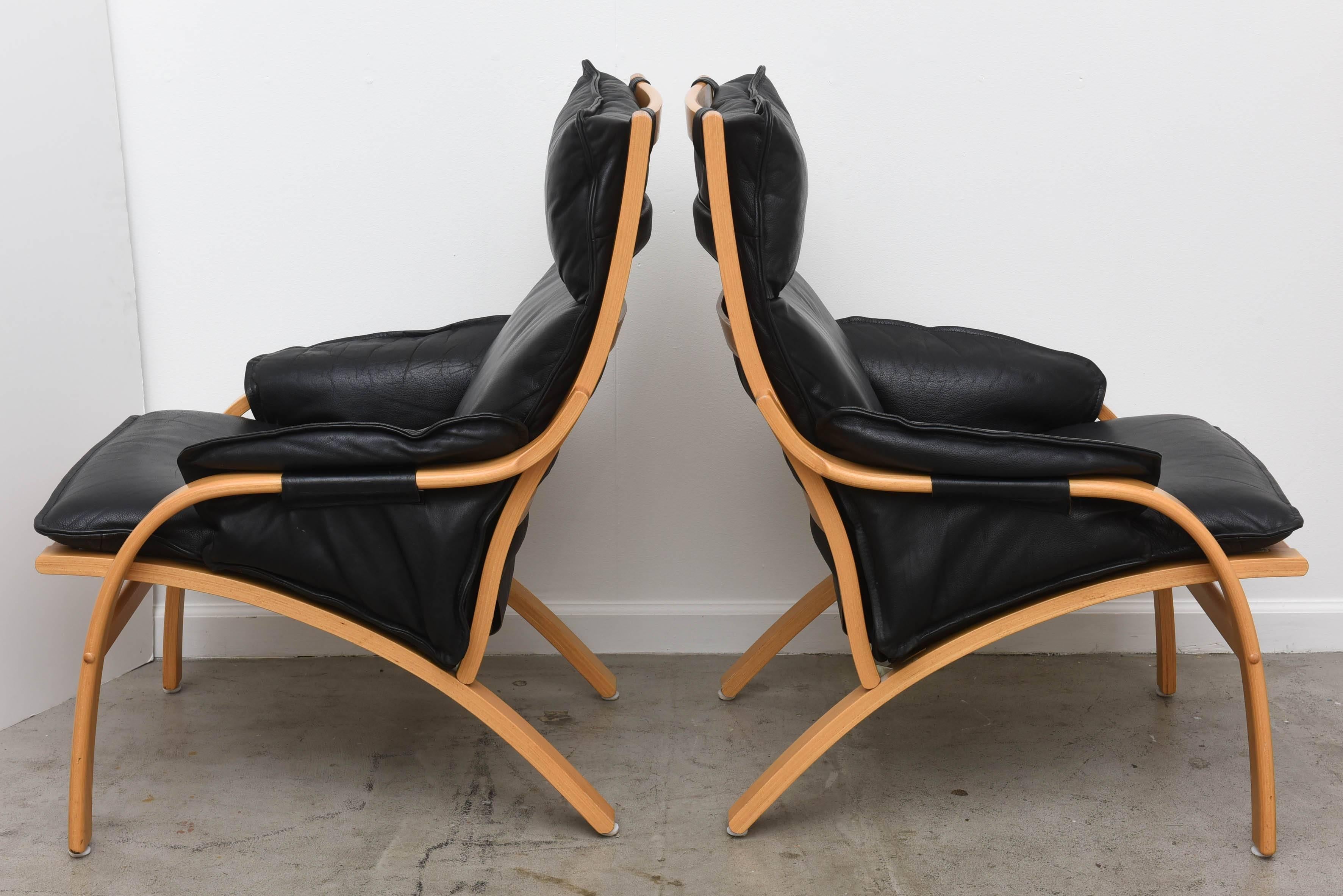 Pair of Mogens Hansen Danish Lounge Chairs with Ottoman 1