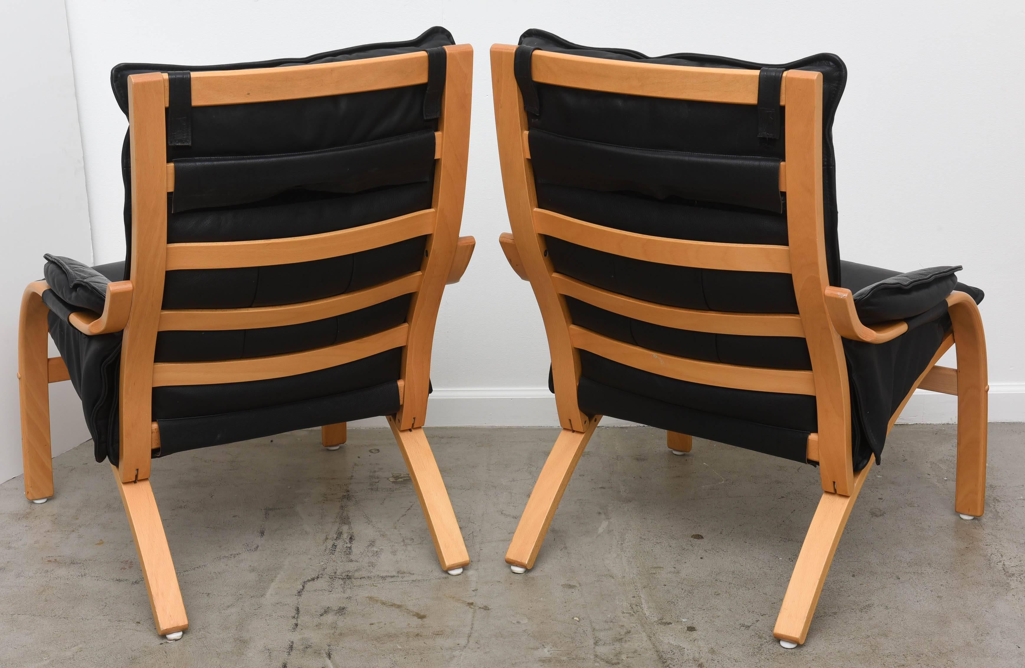 Pair of Mogens Hansen Danish Lounge Chairs with Ottoman 2