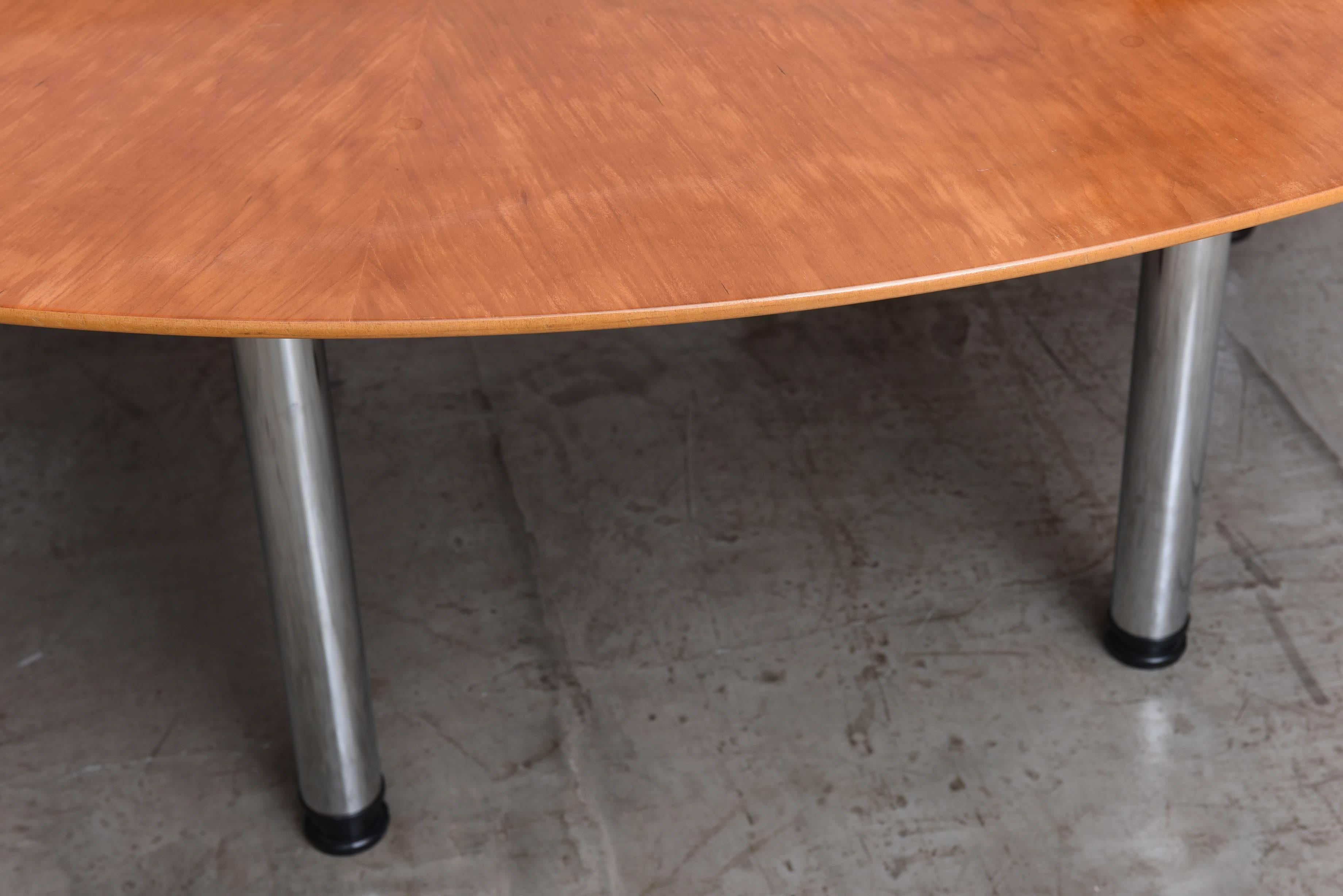 20th Century Swedish Circular Large Dining Table, Klaus Wettergren, 1970s For Sale