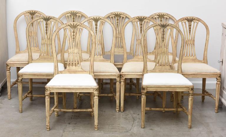 Set Of Ten Antique Swedish Dining Chairs At 1stdibs
