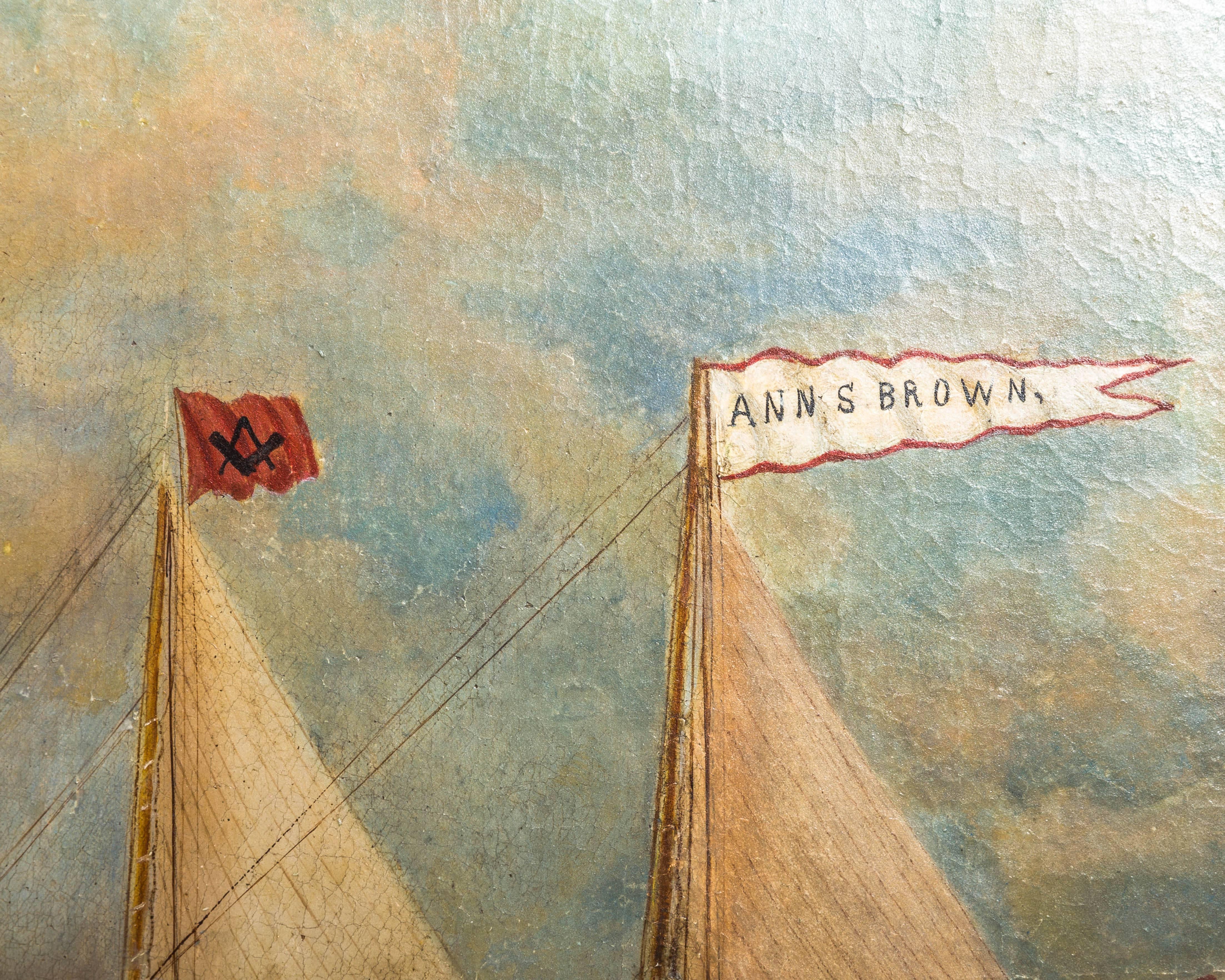 Schooner Ann S. Brown by William Hare In Good Condition In Southampton, NY