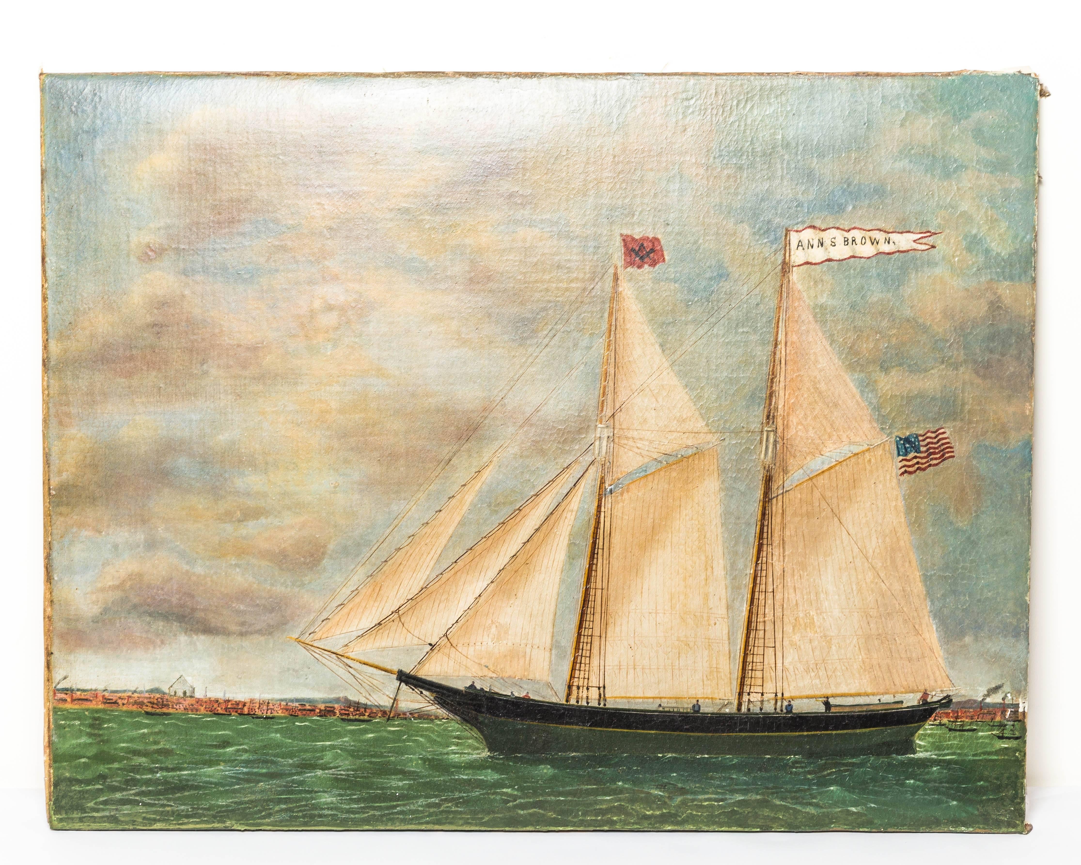 Canvas Schooner Ann S. Brown by William Hare