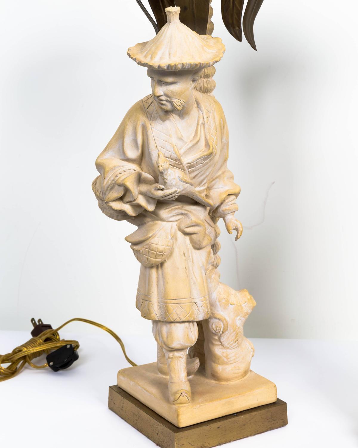 Pair of Vintage Asian Man and Woman Table Lamps at 1stdibs