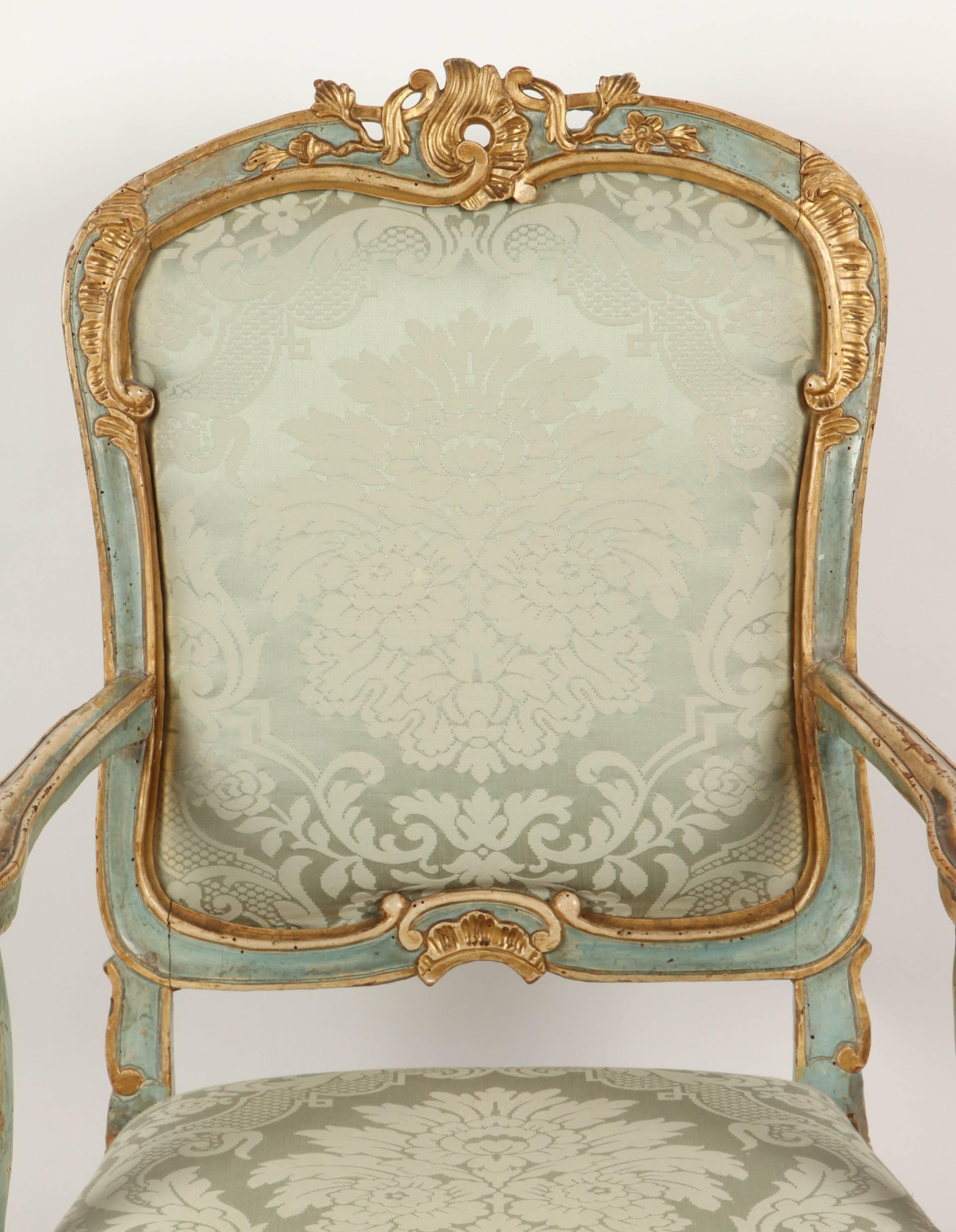 Italian Fine Venetian Rococo Arm Chair