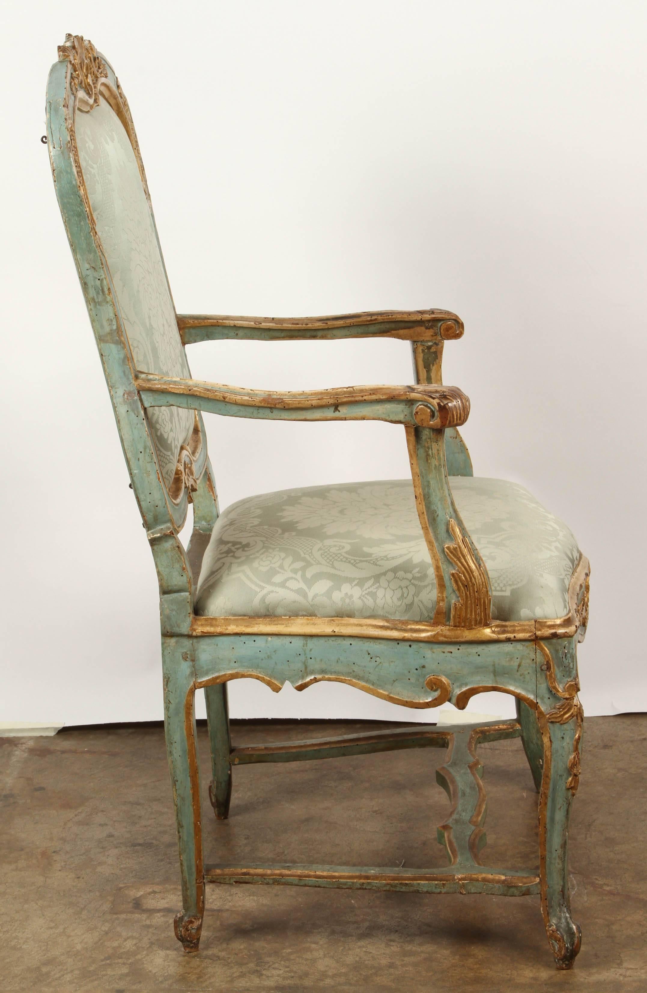 Damask Fine Venetian Rococo Arm Chair