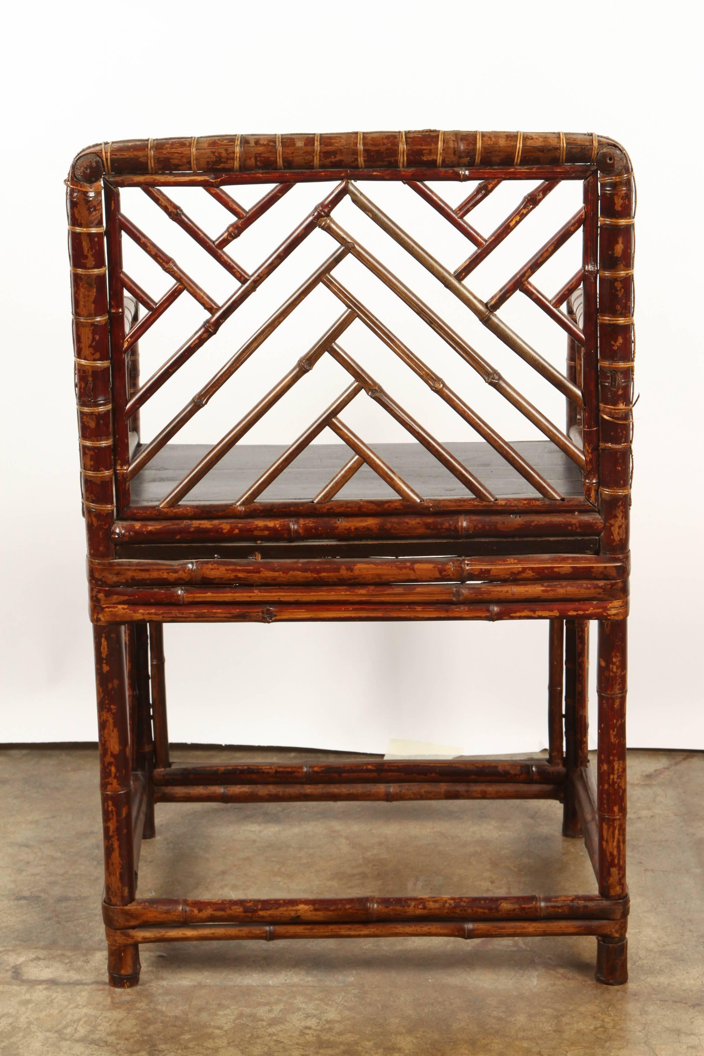 19th Century Chinese Bamboo Arm Chair 2