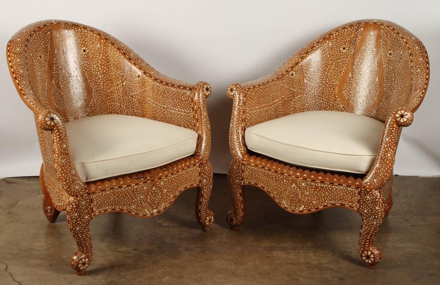 Pair Of Inlaid Indian Chairs At 1stdibs pair-of-inlaid-indian-chairs-at-1stdibs