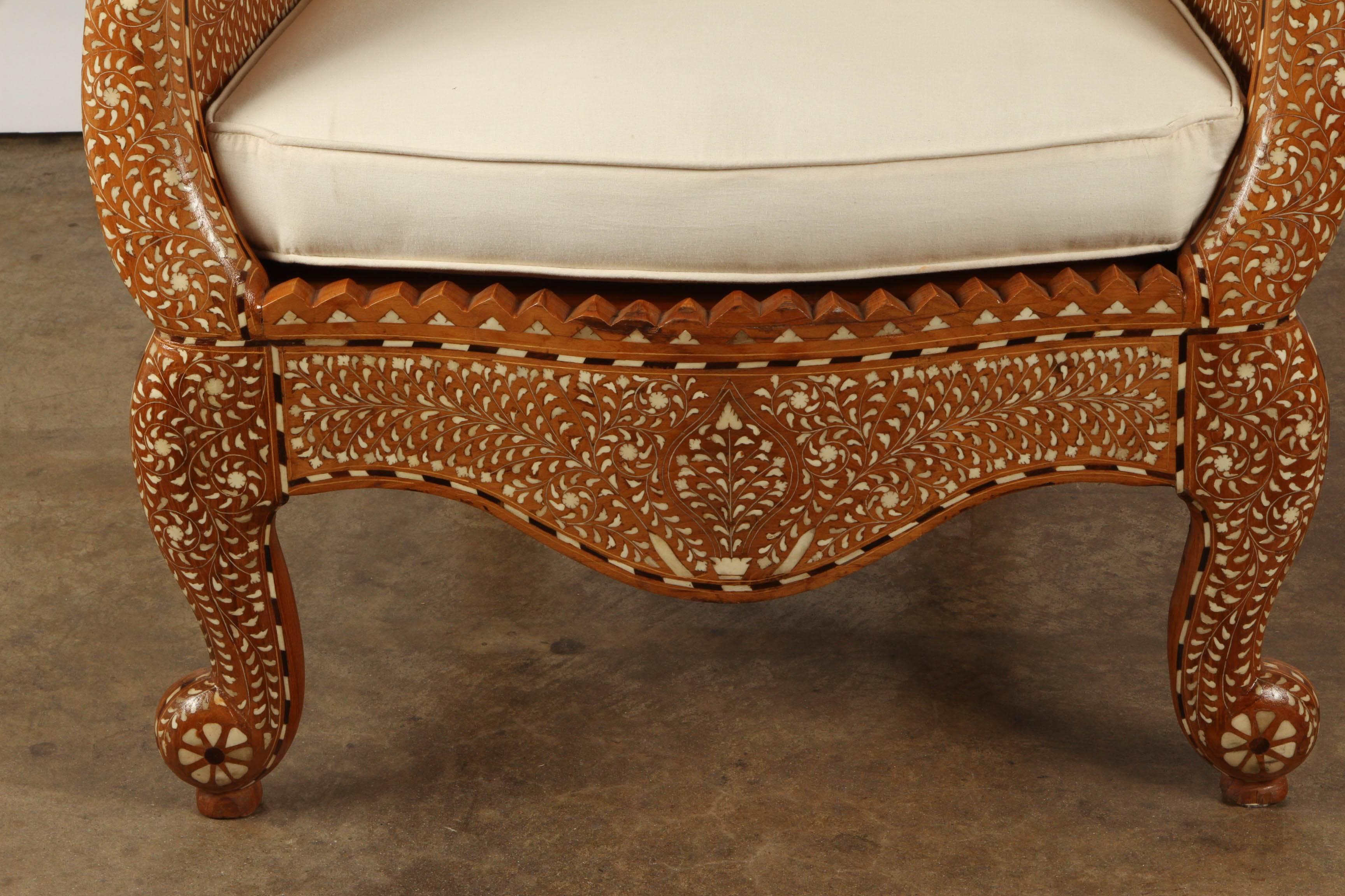 Pair of Inlaid Indian Chairs 1