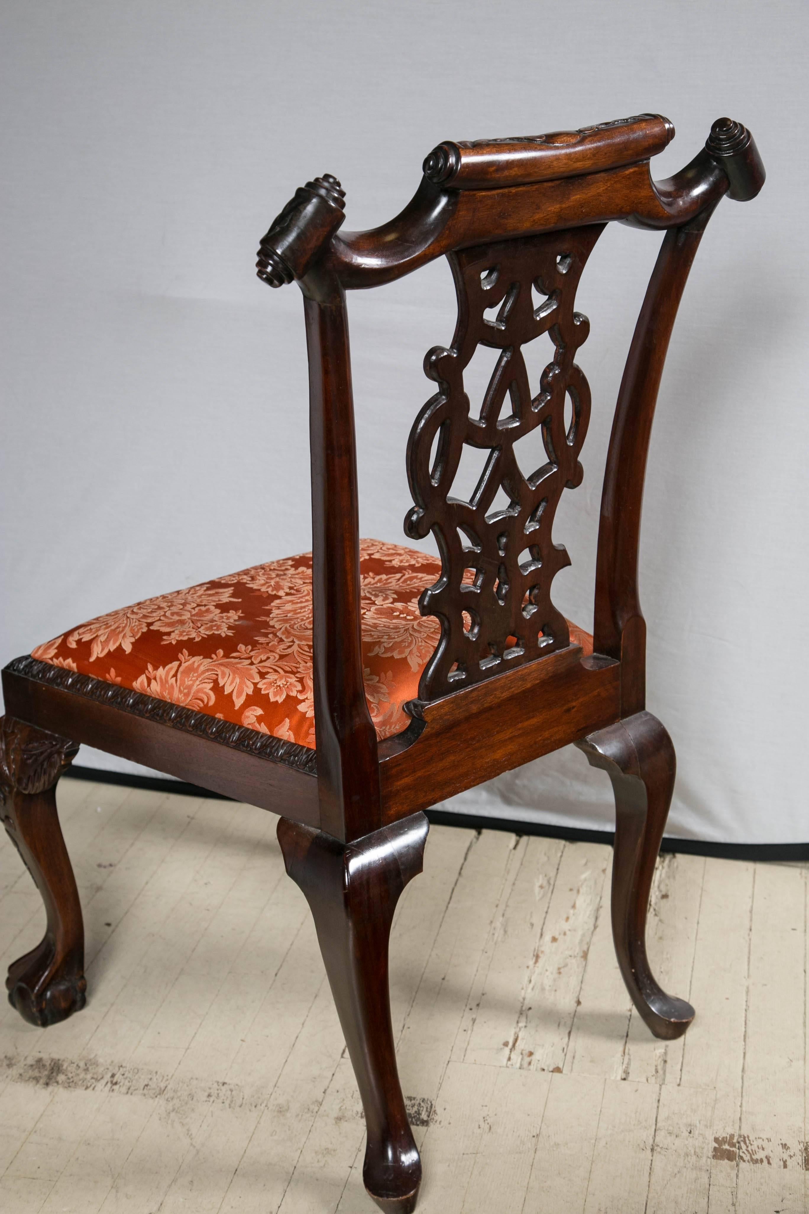 Set of Eight Chippendale Style Dining Chairs For Sale 1