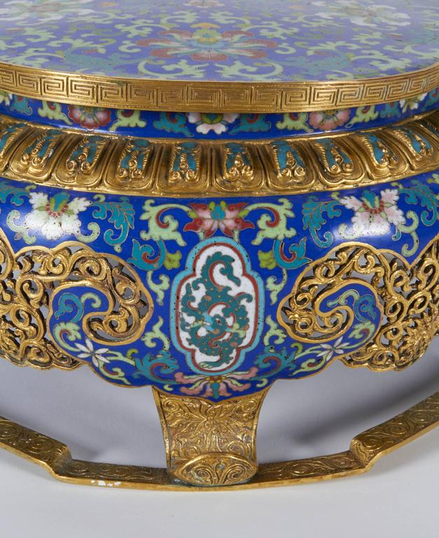 Antique Chinese Cloisonné and Champleve Enamel Scholor's Table at 1stDibs